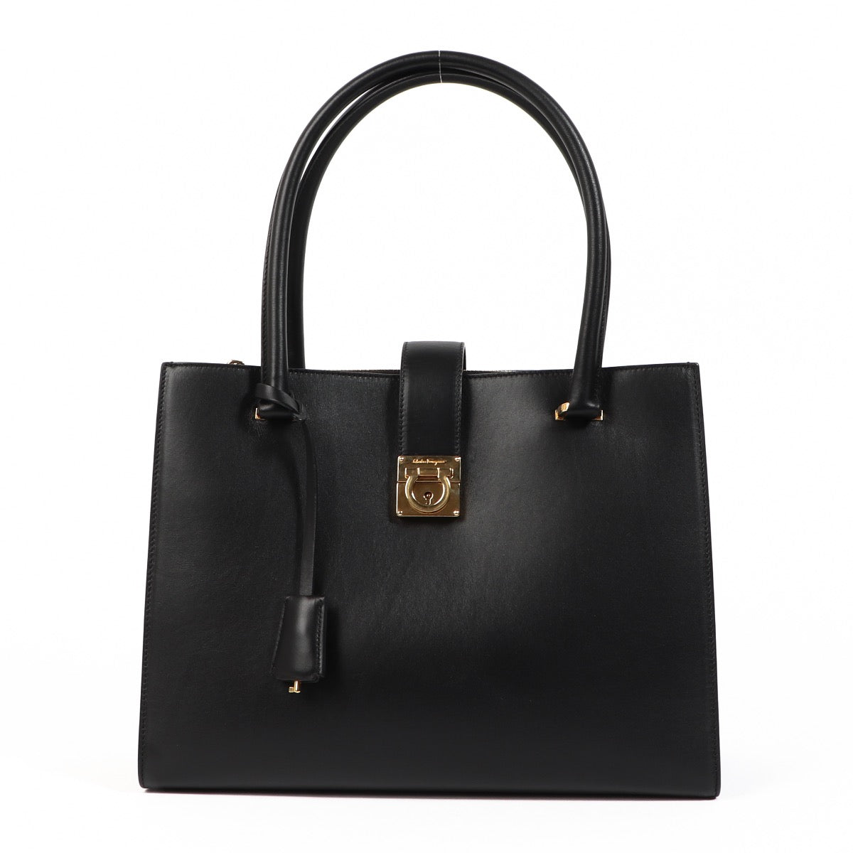 Buy an authentic second hand Salvatore Ferragamo Black Leather Marlene Shoulder Bag in very good condition at Labellov.