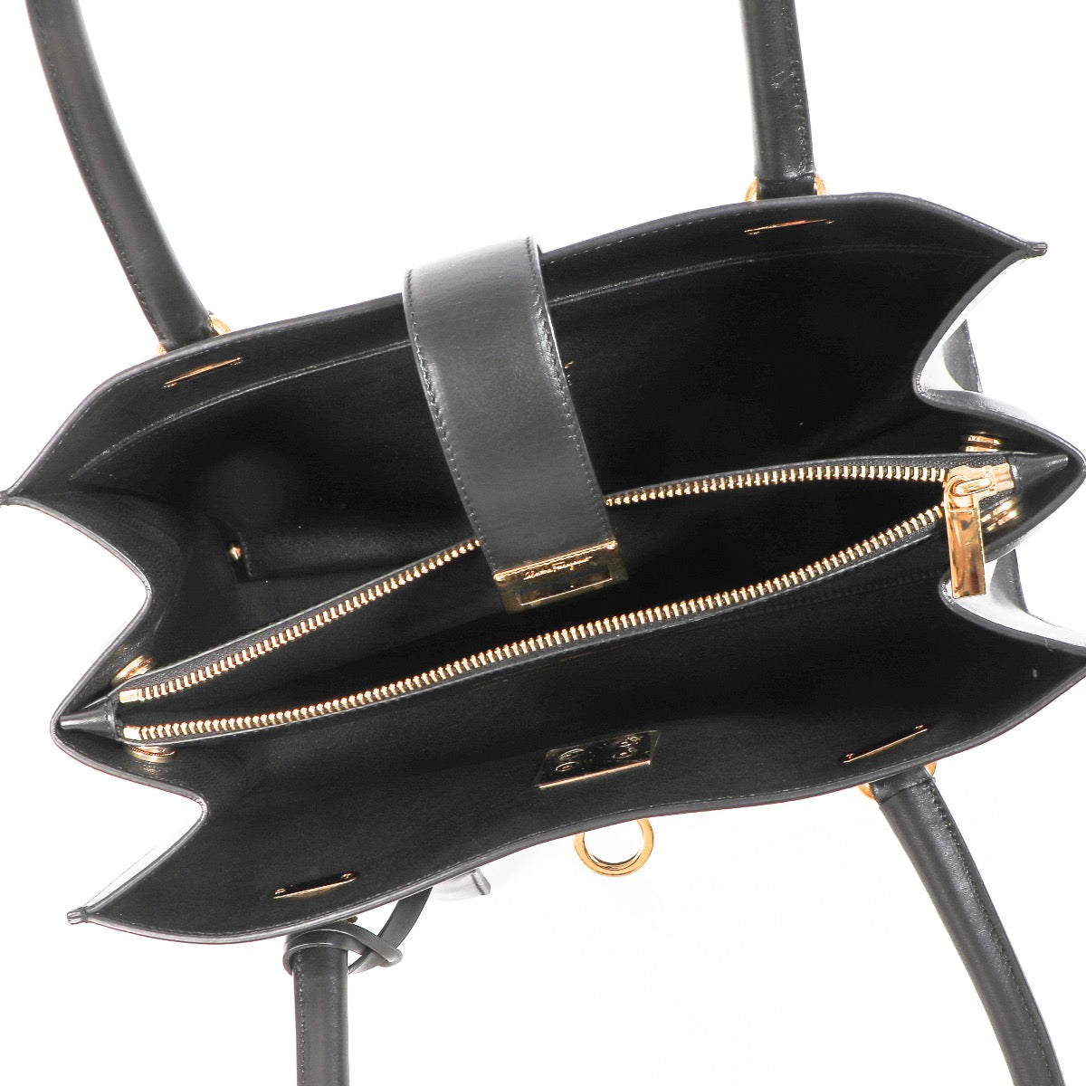 Buy an authentic second hand Salvatore Ferragamo Black Leather Marlene Shoulder Bag in very good condition at Labellov.