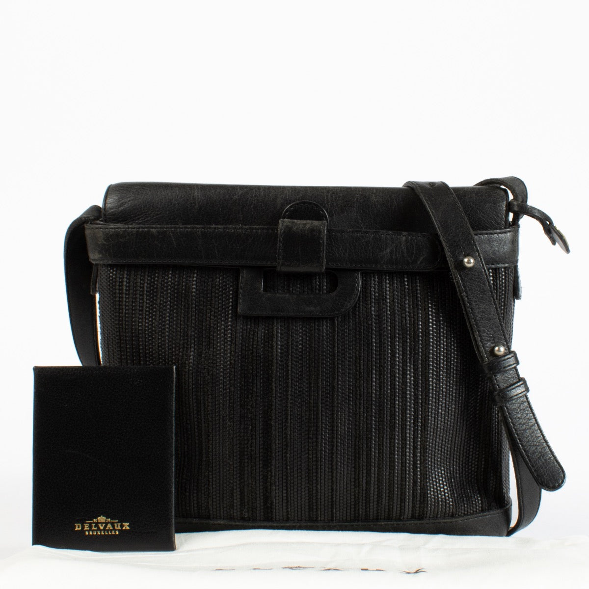 Authentic Preloved Delvaux Black Toile de Cuir Crossbody Bag on Labellov.com