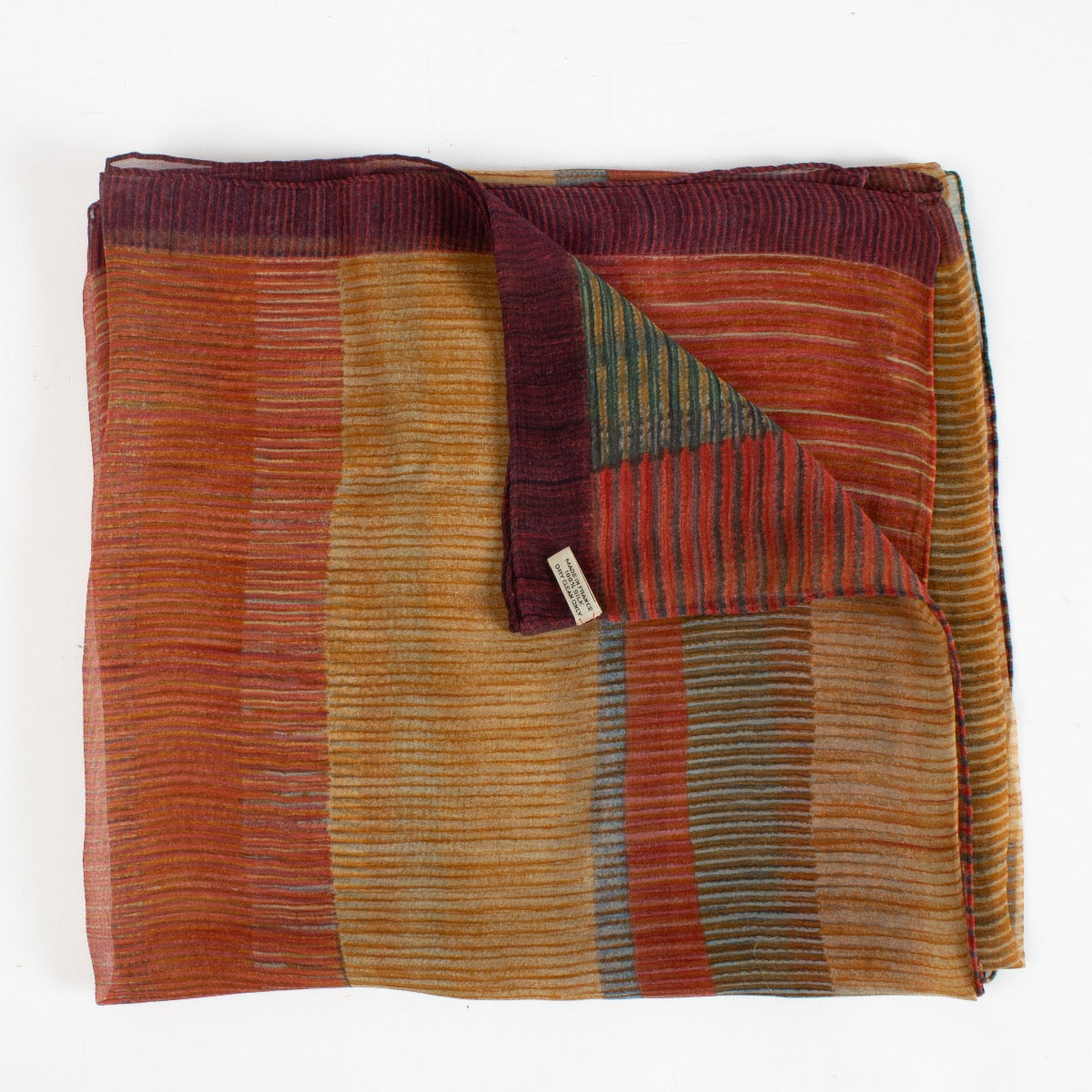 Authentic Preloved Delvaux Red Silk Mouselline Shawl Scarf on Labellov.com
