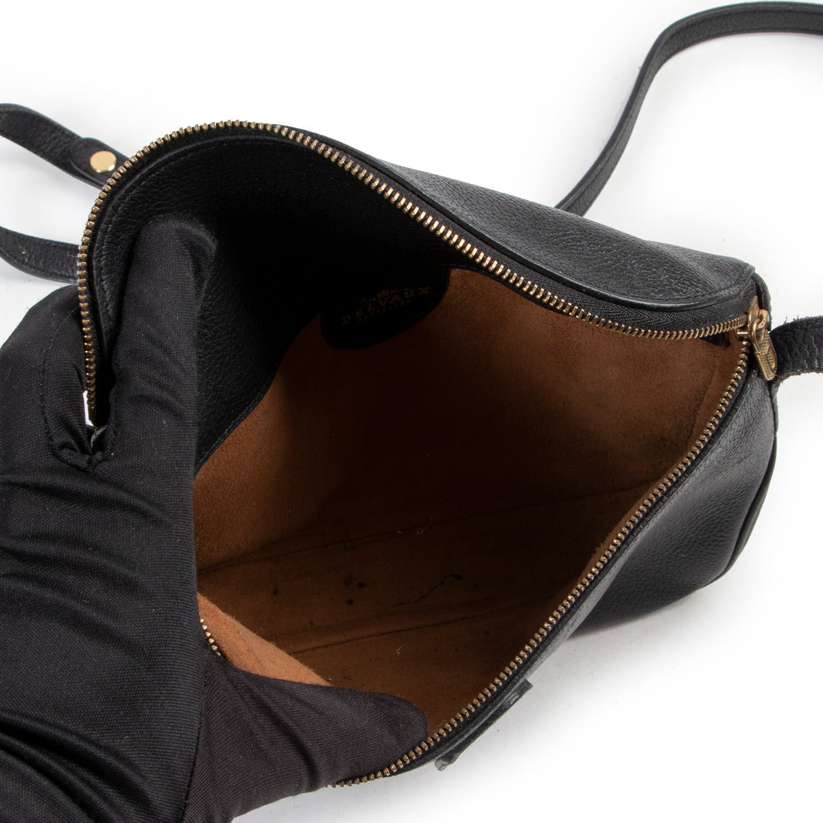 Sac bandoulière en cuir bleu marine Delvaux