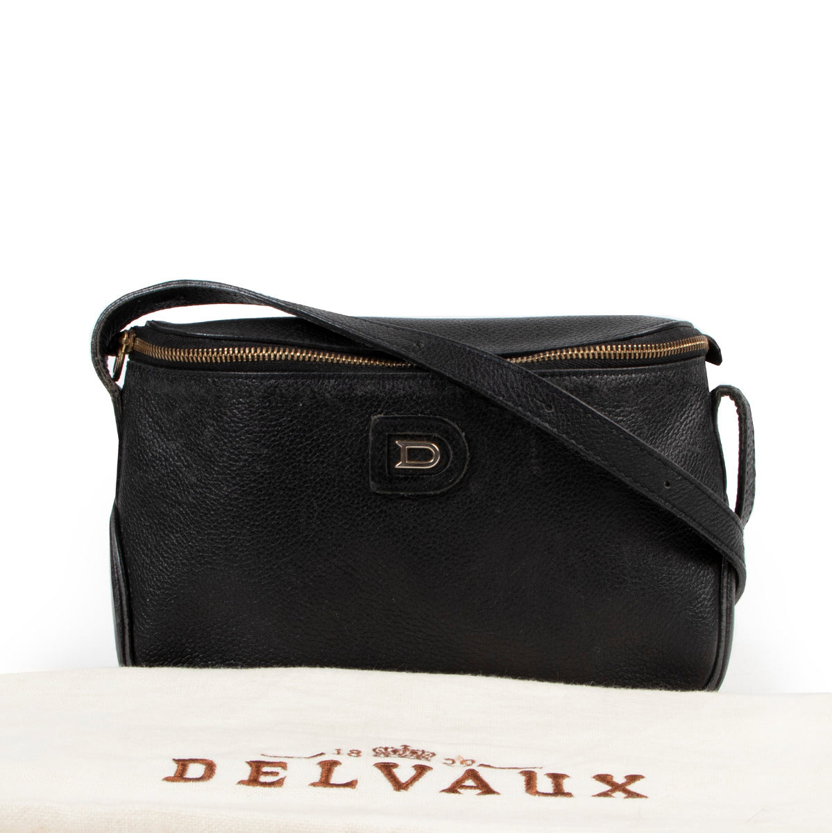 Sac bandoulière en cuir bleu marine Delvaux