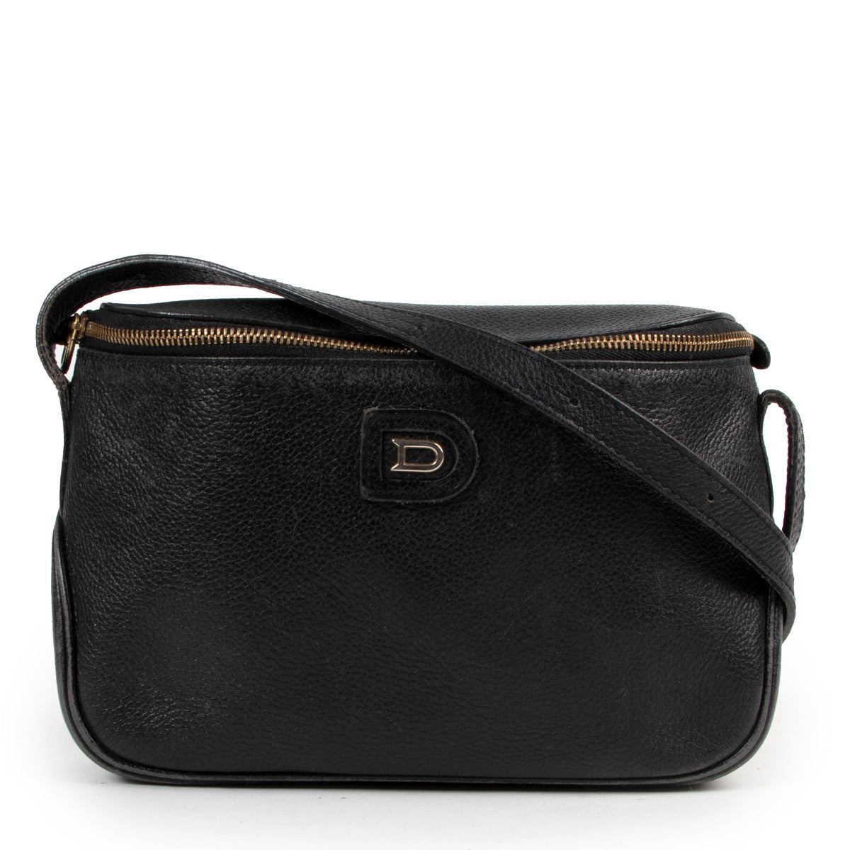 Sac bandoulière en cuir bleu marine Delvaux