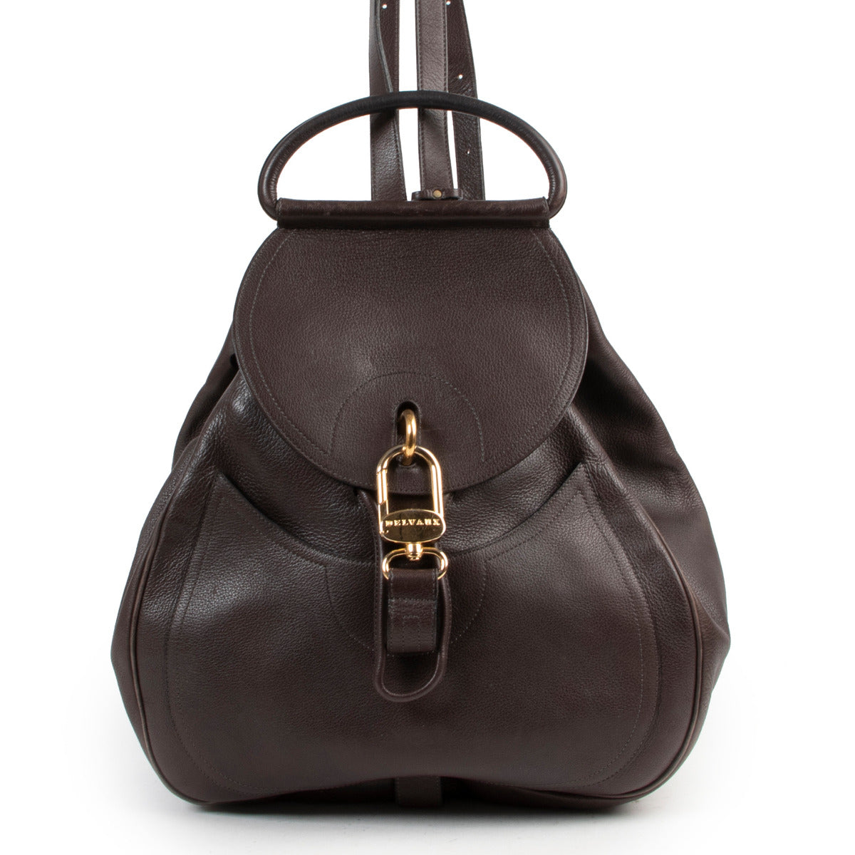 Delvaux Brown Lucifer Backpack for the best price at Labellov secondhand luxury in Antwerp