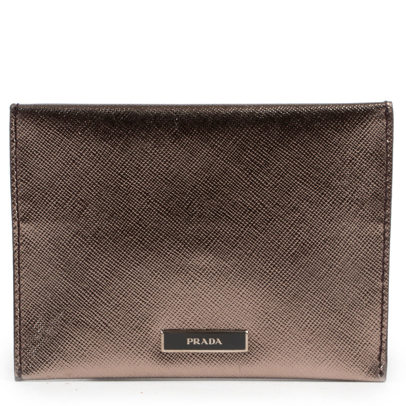 Prada Metallic Bronze Mini Enveloppe