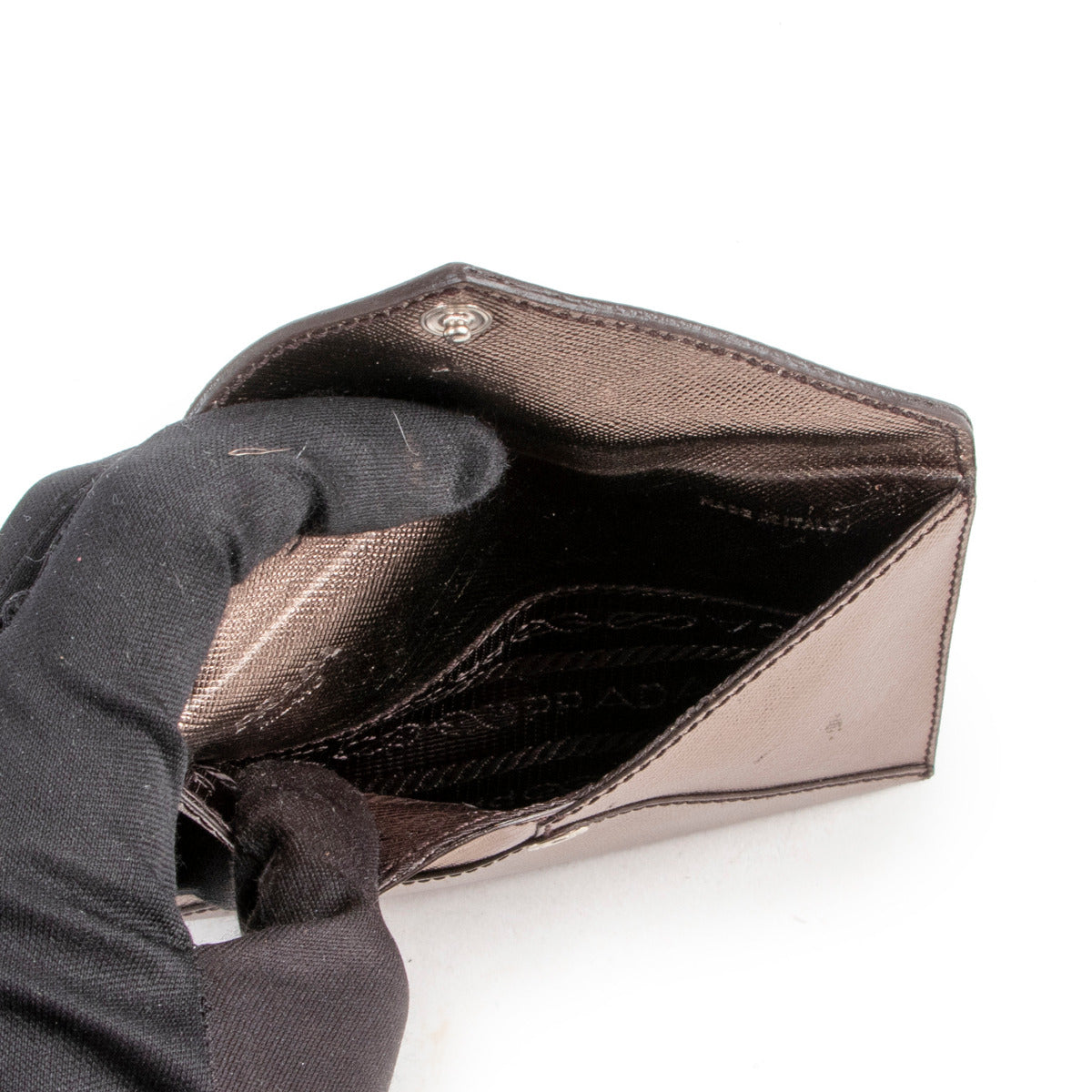 Prada Metallic Bronze Mini Enveloppe