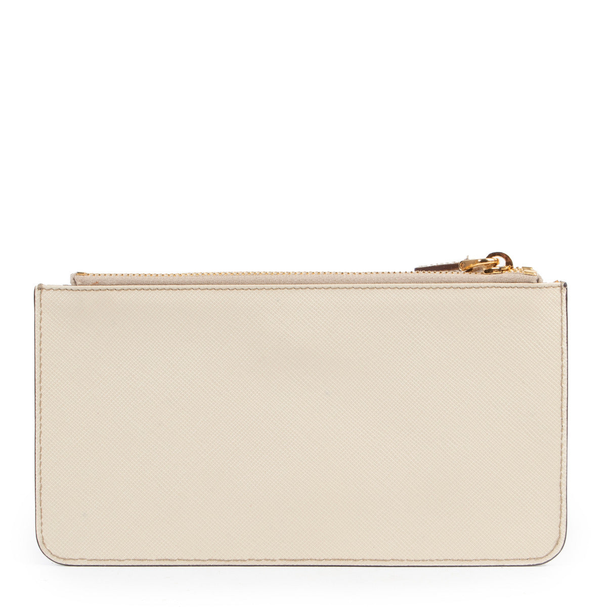 Prada Beige Saffiano Leather Small Pouch