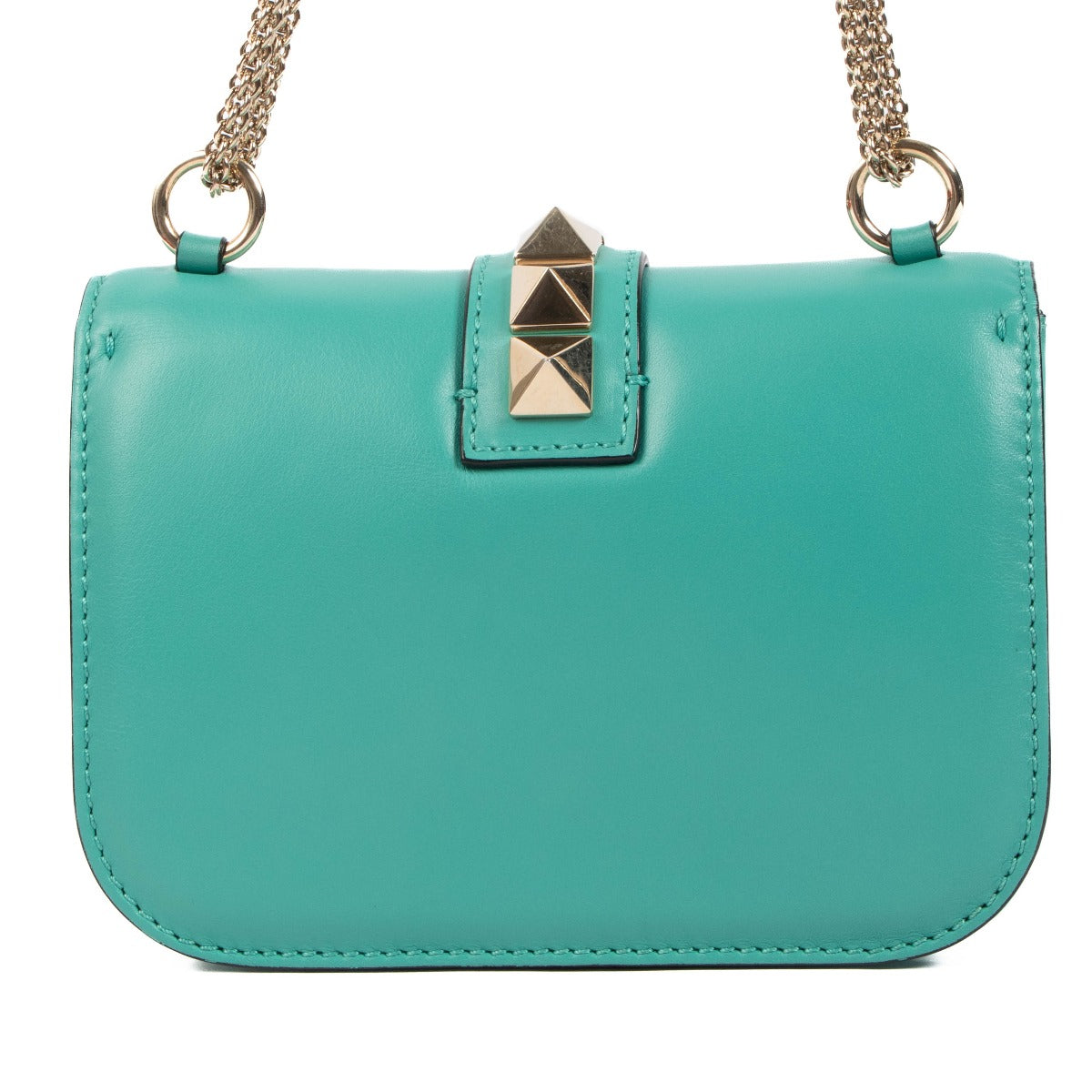 Sac bandoulière Valentino Garavani Glam Lock petit modèle sarcelle
