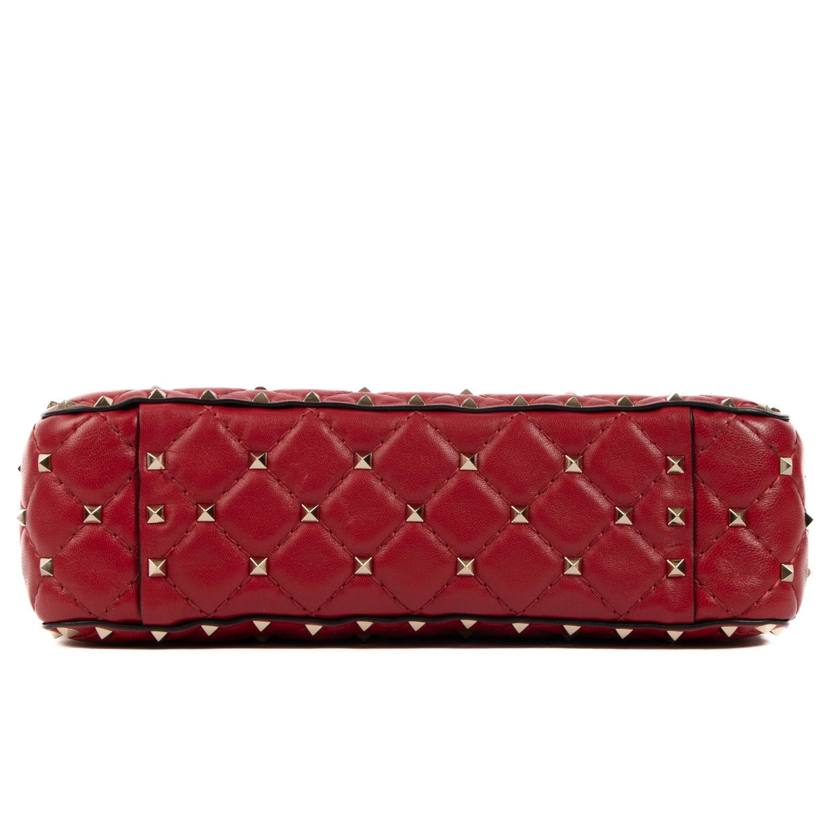 Valentino Garavani Red Nappa Medium Rockstud Spike Bag
