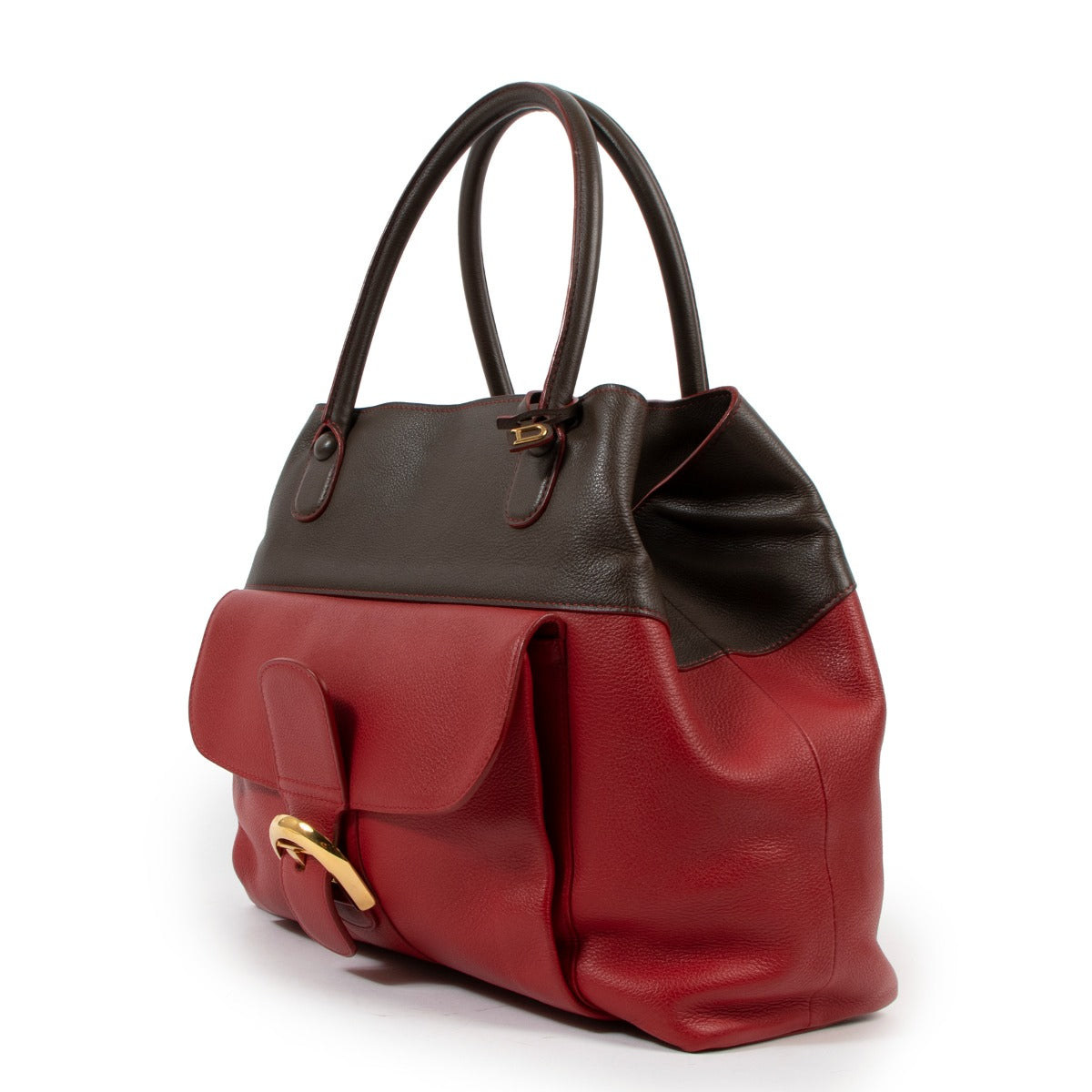 Delvaux Trompe L'oeil Bi-colour Sellier Handtas