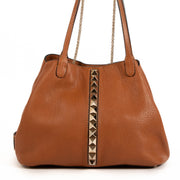 shop 100% authentic second hand Valentino Garavani Cognac Rock Stud Shoulder Bag on Labellov.com
