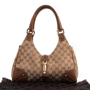 Veilig online kopen van authentieke Gucci Monogram Canvas Bardot handtas