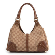 Veilig online kopen van authentieke Gucci Monogram Canvas Bardot handtas
