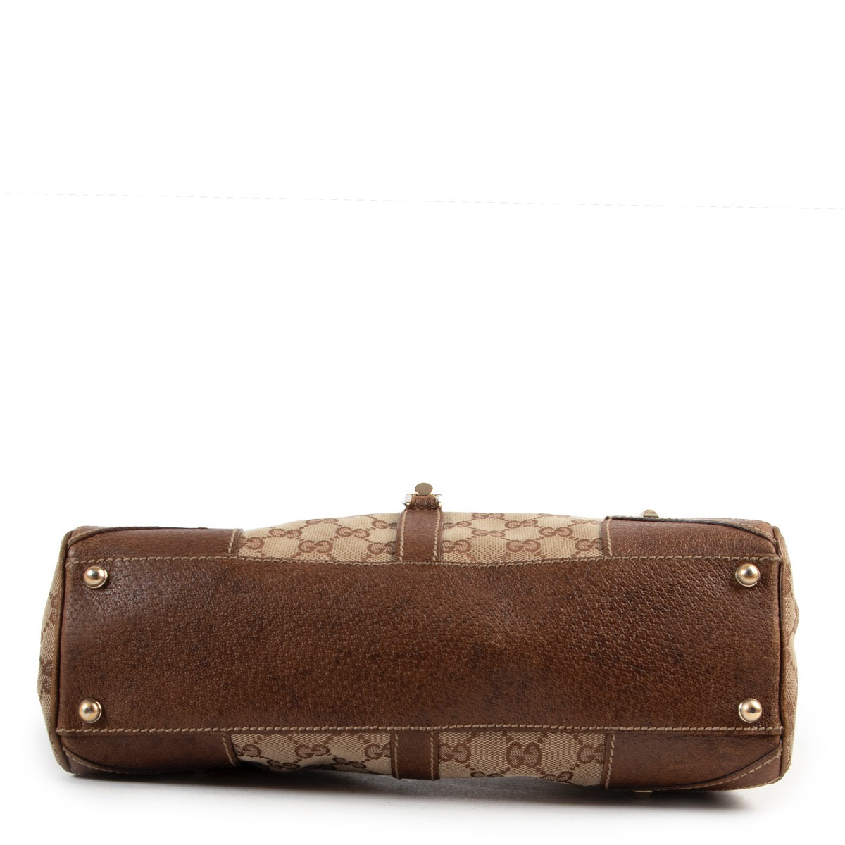 Veilig online kopen van authentieke Gucci Monogram Canvas Bardot handtas