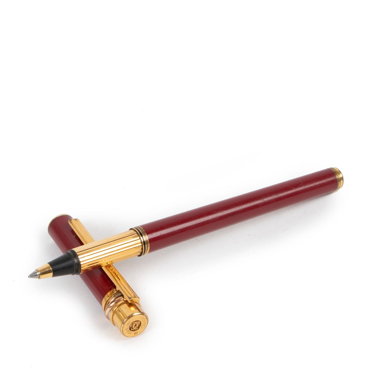 Must de Cartier Red Lacquer Gold-plated Trinity Ball Point Pen
