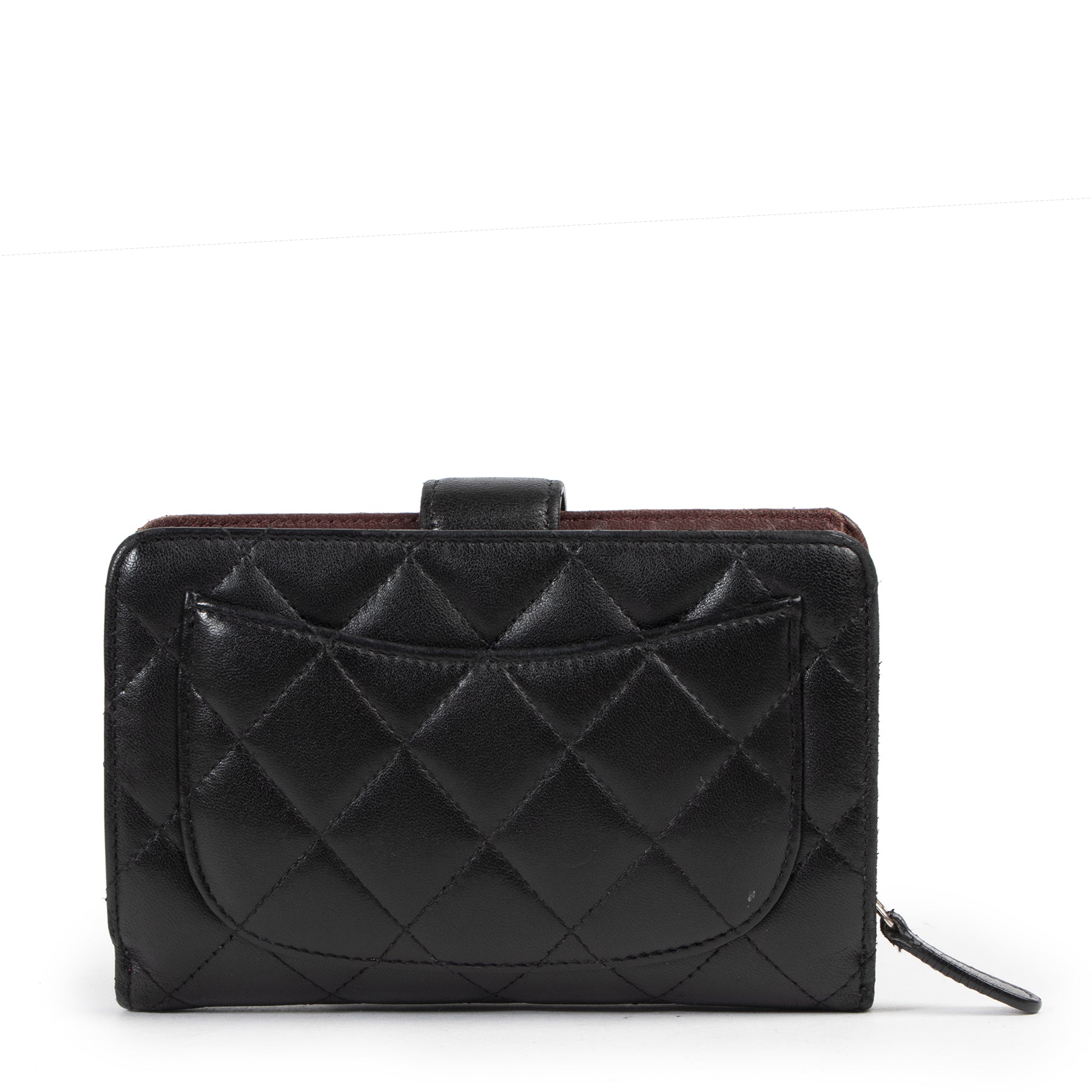 Chanel Black Lambskin L-Zip Wallet