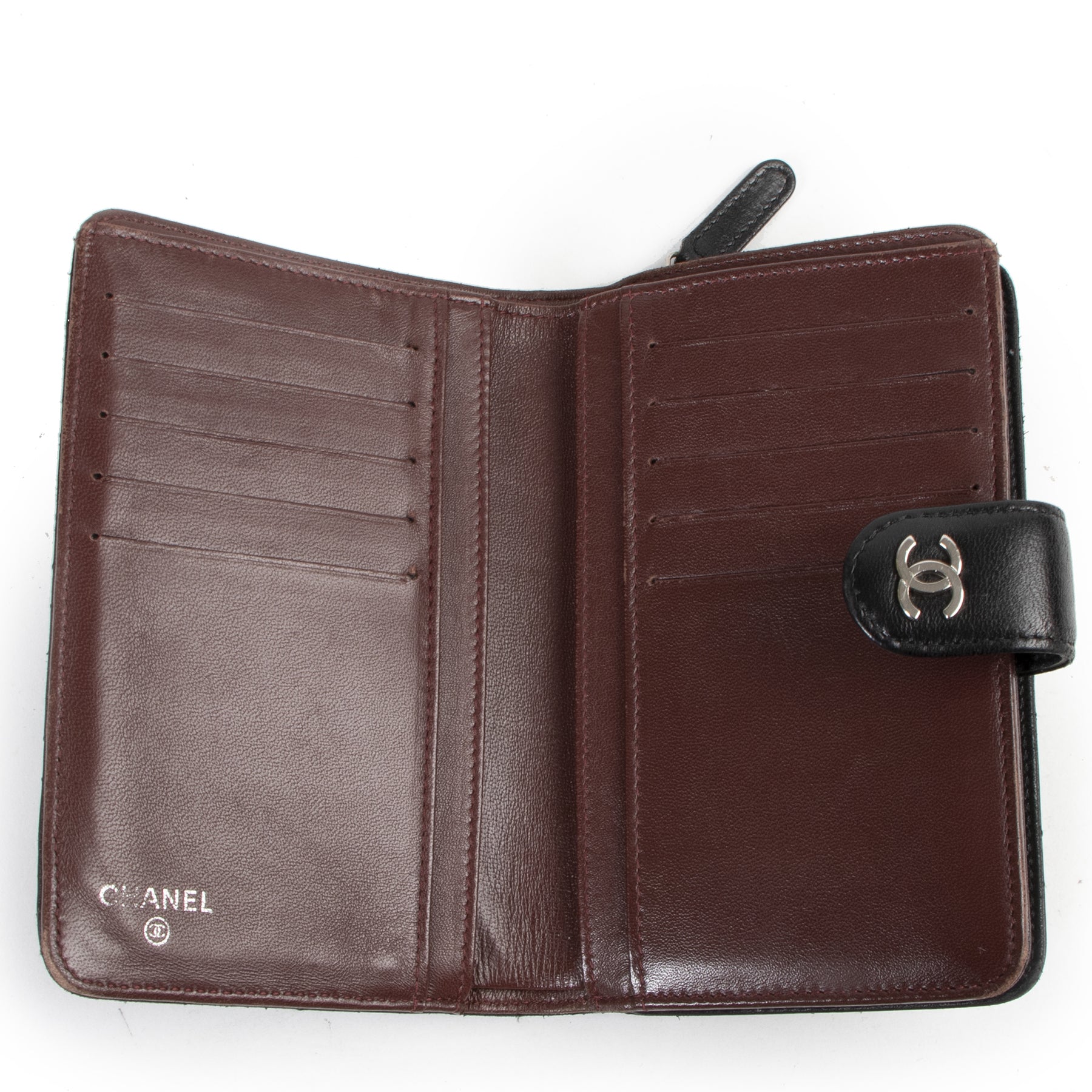 Chanel Black Lambskin L-Zip Wallet