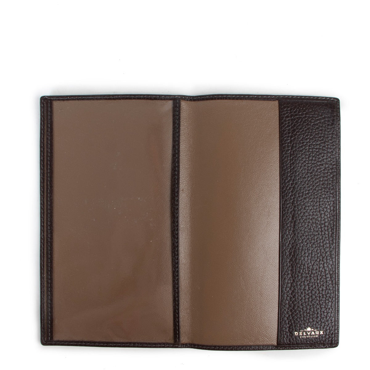 Delvaux Brown Leather Checkbook Holder