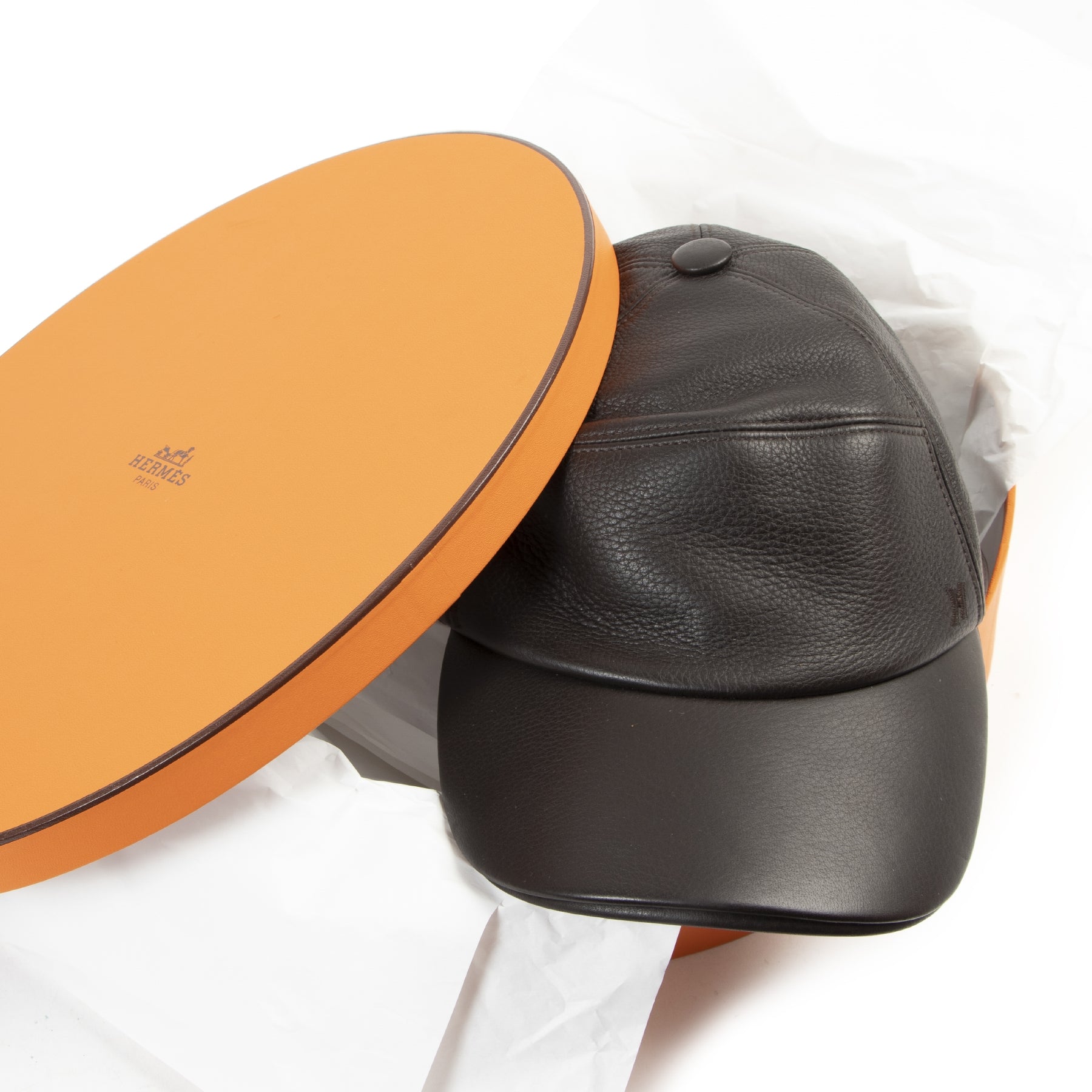 Hermès Dark Brown Leather Cap – Labellov Hermès Dark Brown Leather Cap – Labellov