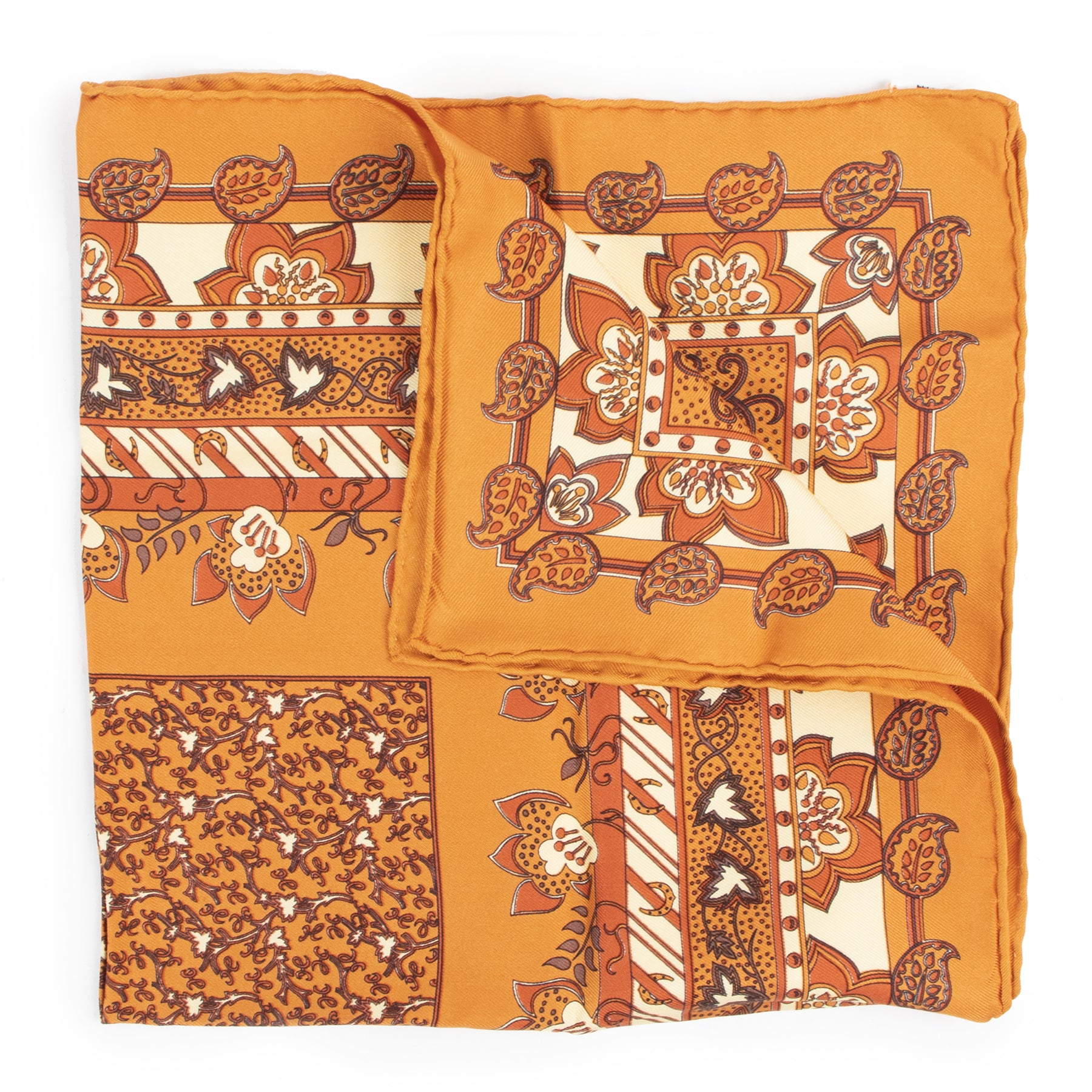 Hermès Orange Silk Pochette Scarf