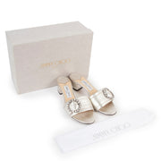 Jimmy Choo Silver Granger 35 Mule Sandals