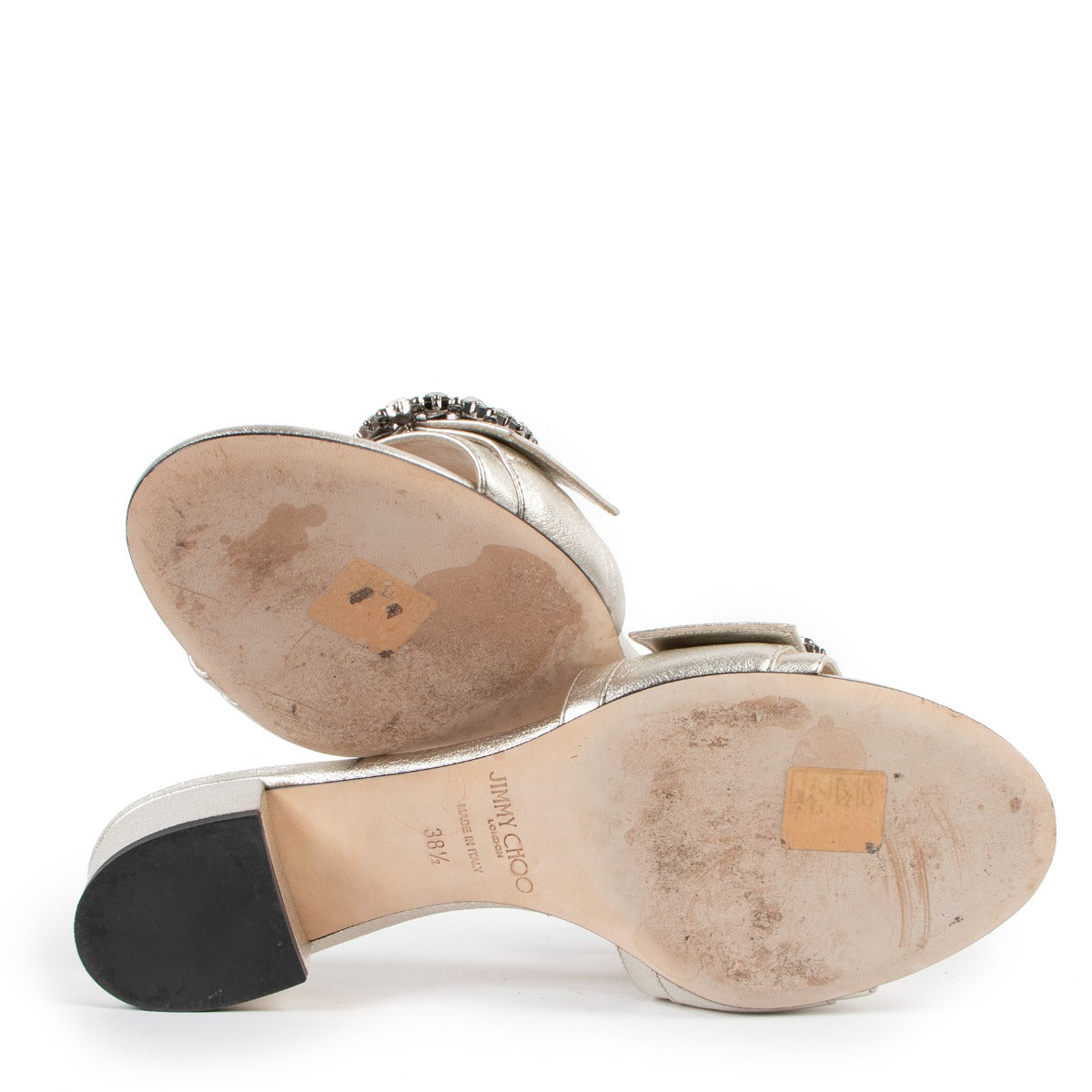 Jimmy Choo Silver Granger 35 Mule Sandals