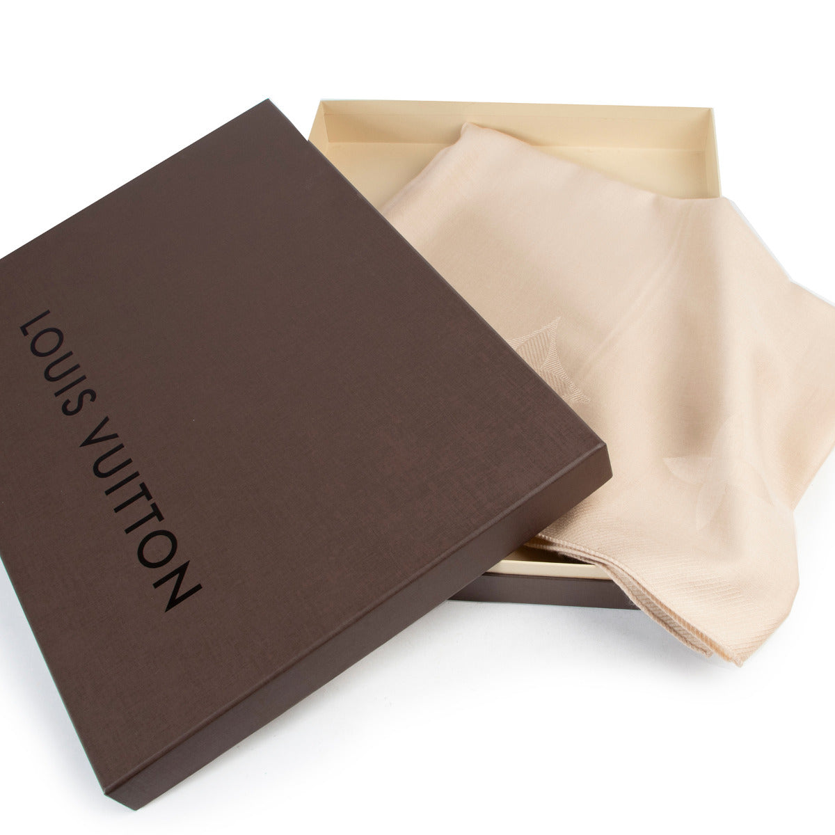 Louis Vuitton Beige Cashmere and Silk Scarf