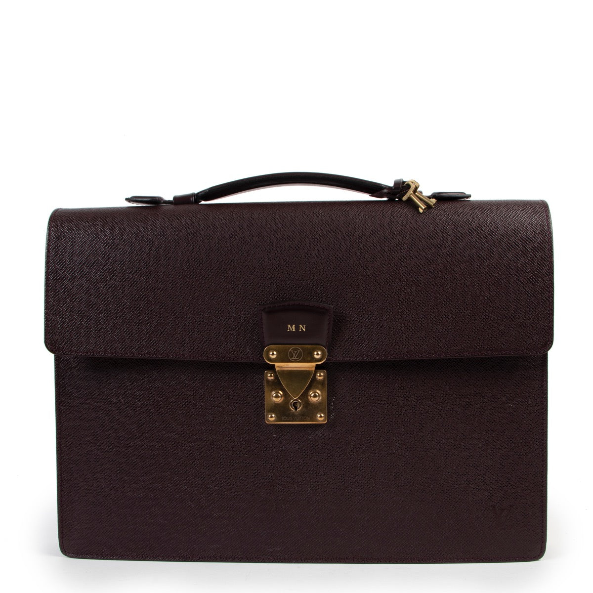 shop authentic vintage Louis Vuitton Serviette Kourad Acajou Taiga Leather Briefcase at Labellov