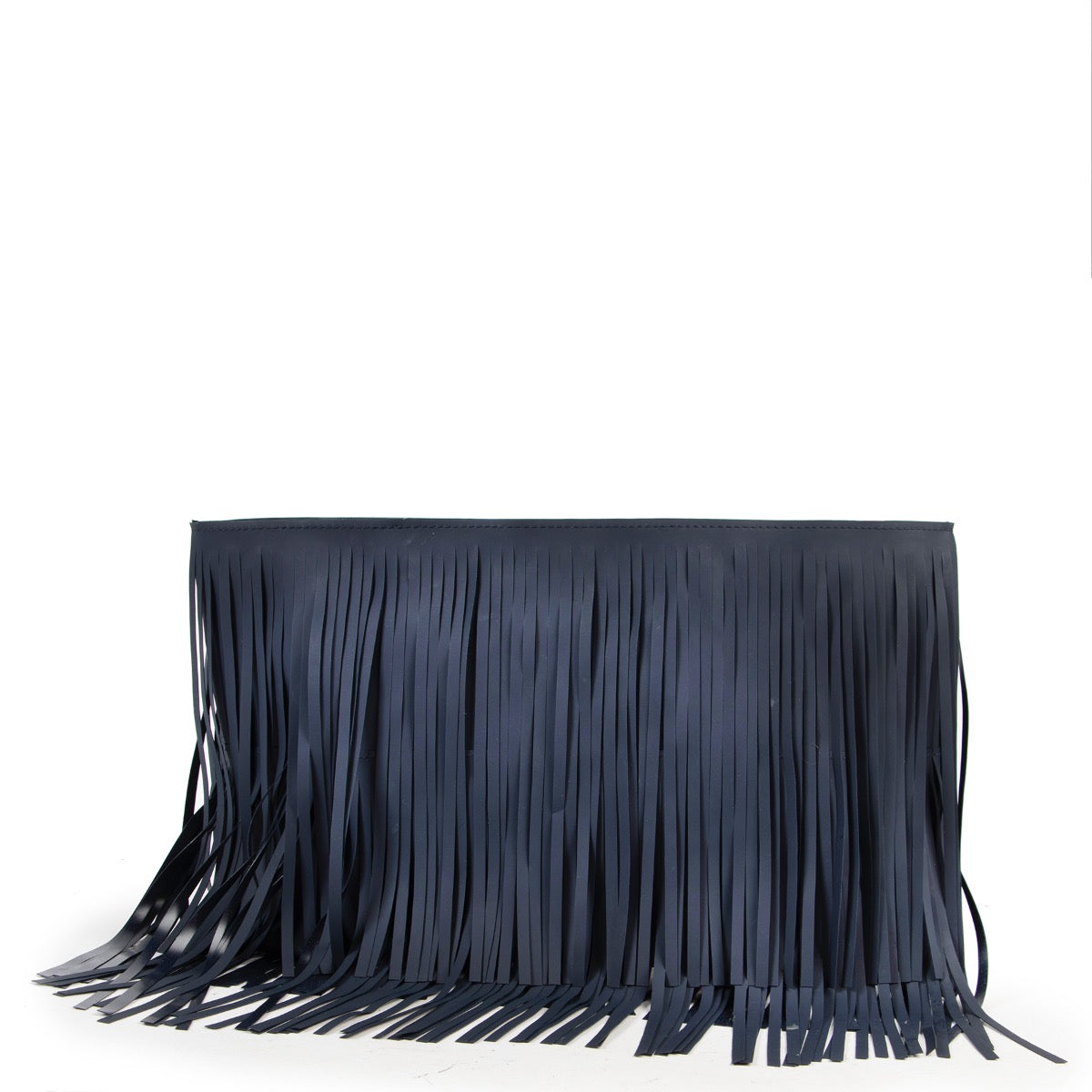 Shop safe online authentic Marni Dark Blue Fringe Clutch at the right price at Labellov.com.