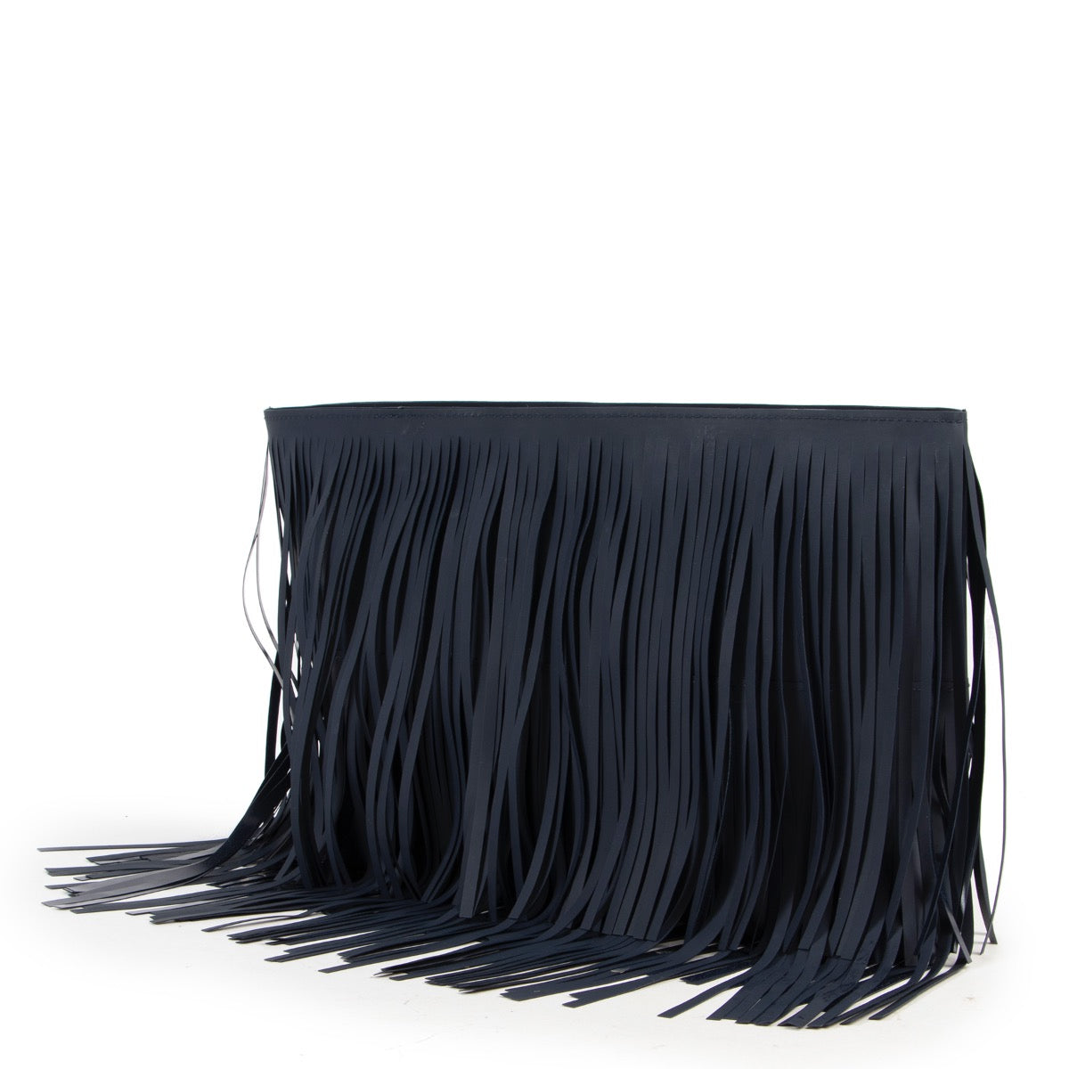Shop safe online authentic Marni Dark Blue Fringe Clutch at the right price at Labellov.com.