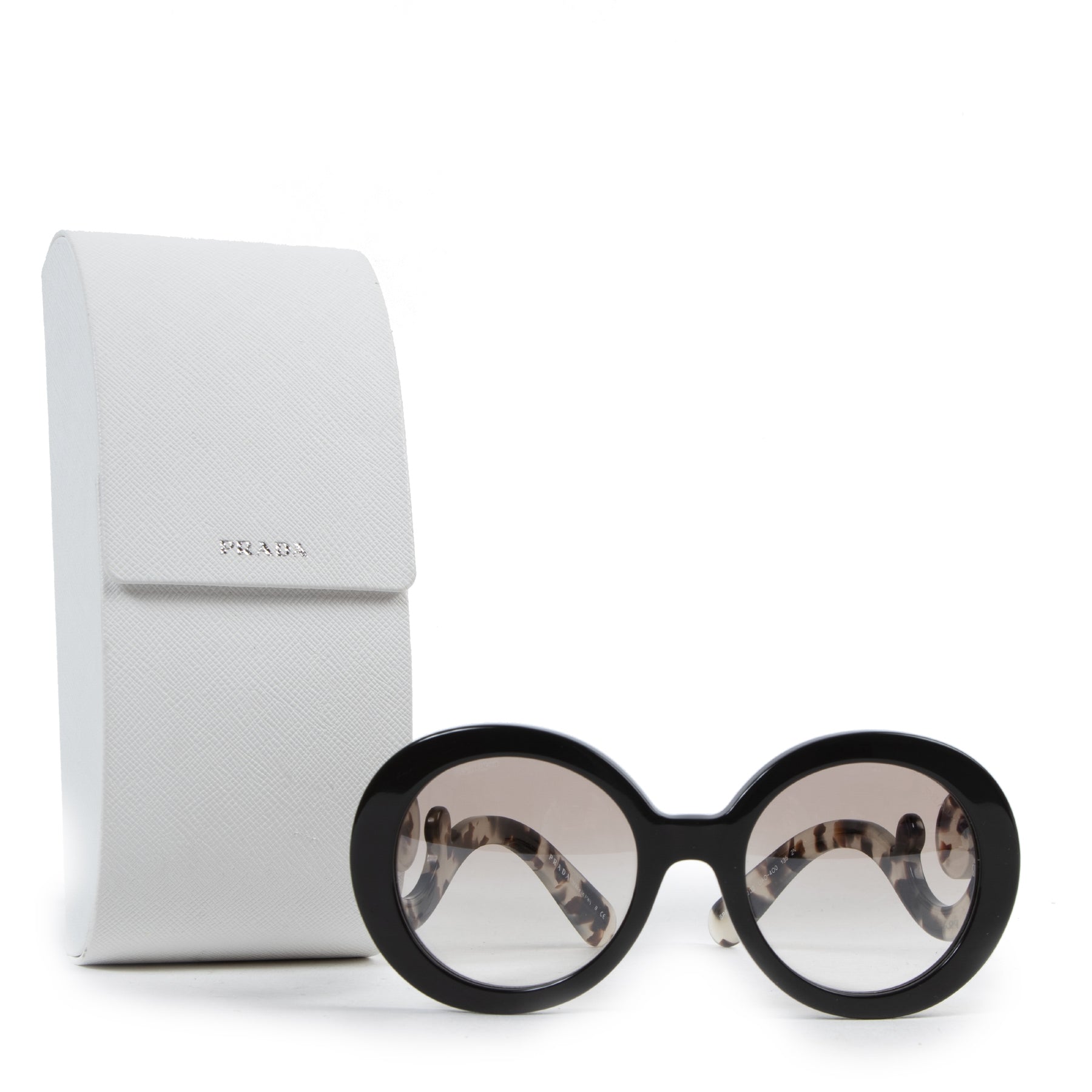 Authentic secondhand Prada Brown Round Havana Baroque Sunglasses designer bags fashion luxury vintage webshop safe secure online shopping