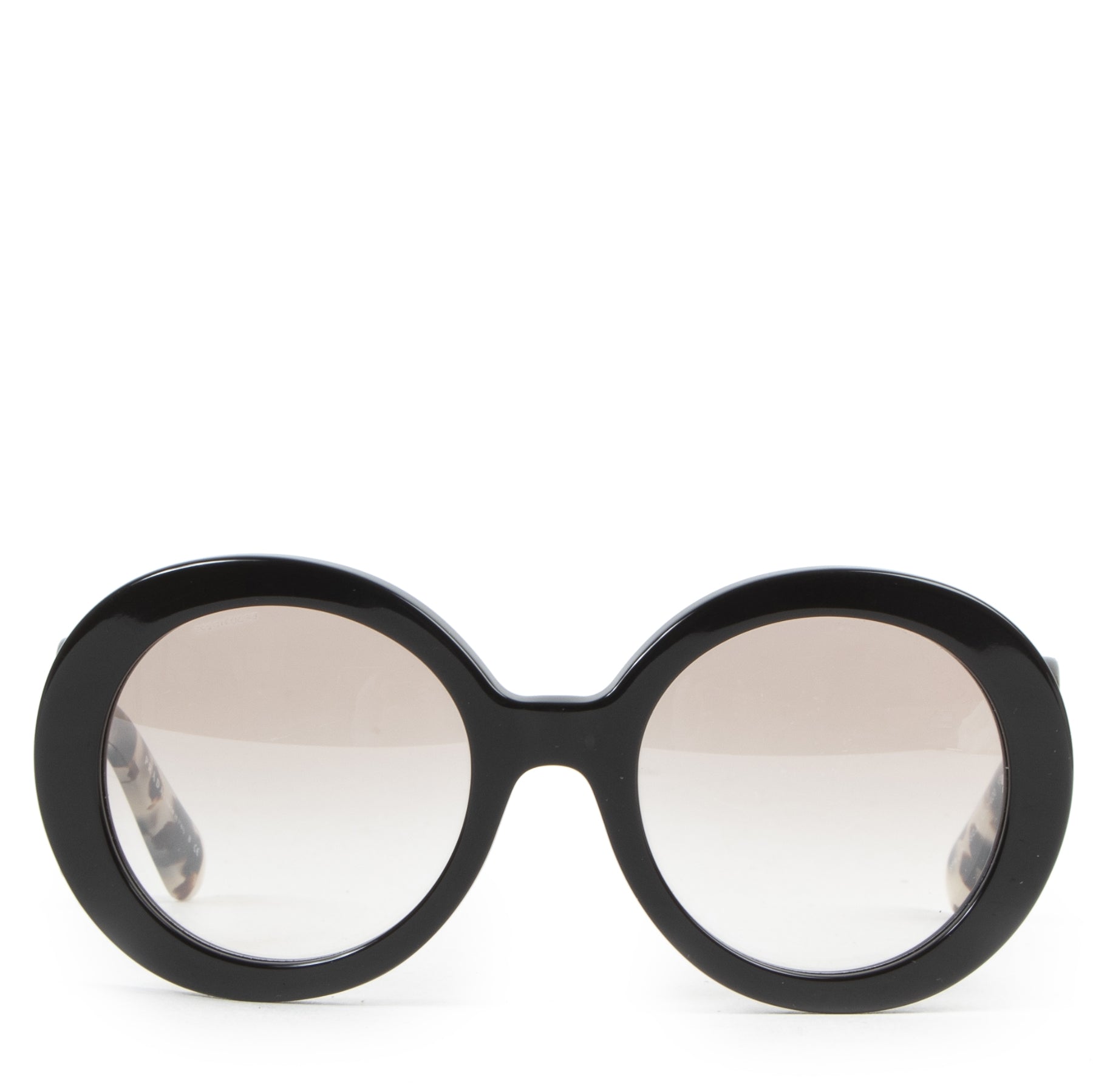 Authentieke Tweedehands Prada Brown Round Havana Baroque Sunglasses juiste prijs veilig online shoppen luxe merken webshop winkelen Antwerpen België mode fashion