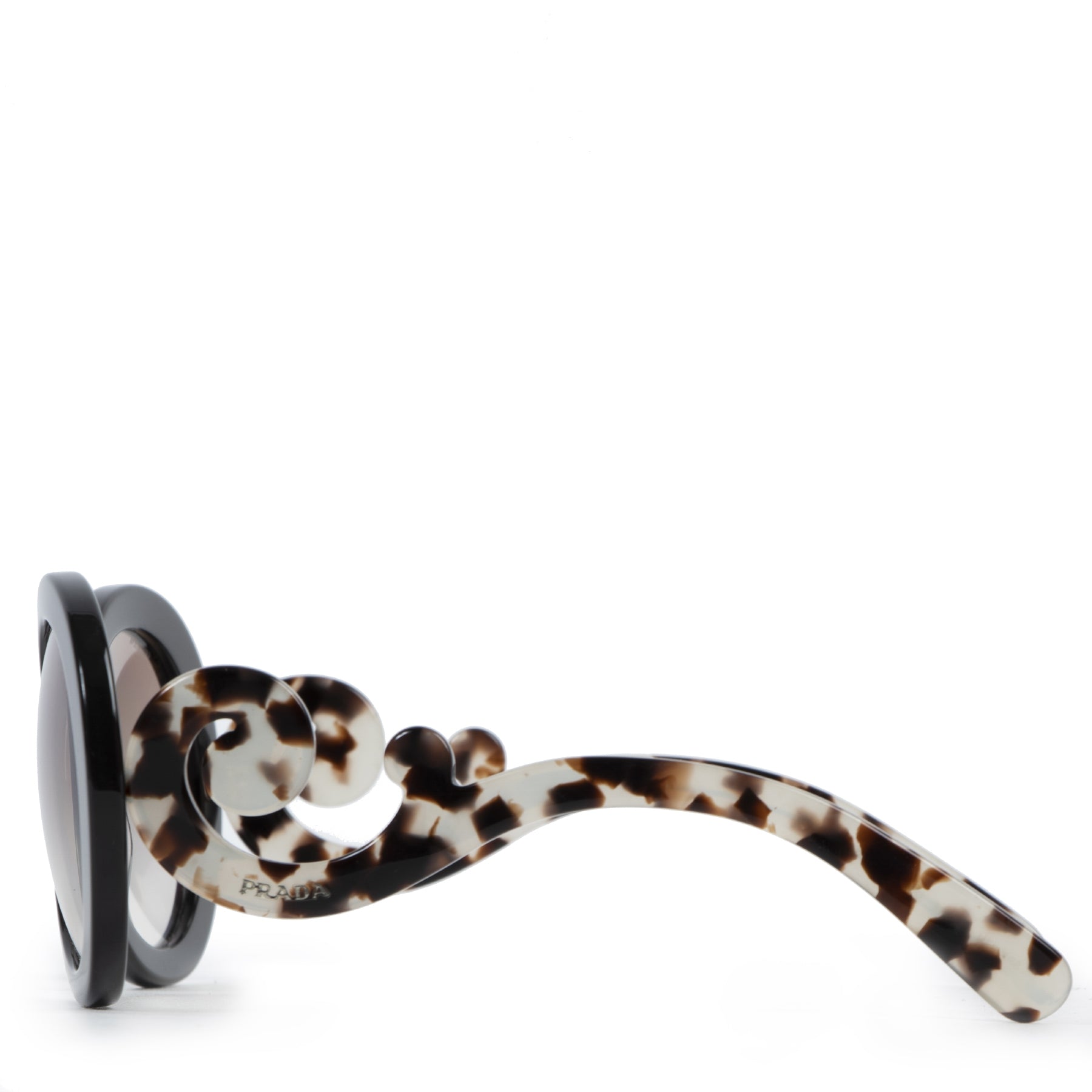 Authentic secondhand Prada Brown Round Havana Baroque Sunglasses designer bags fashion luxury vintage webshop safe secure online shopping