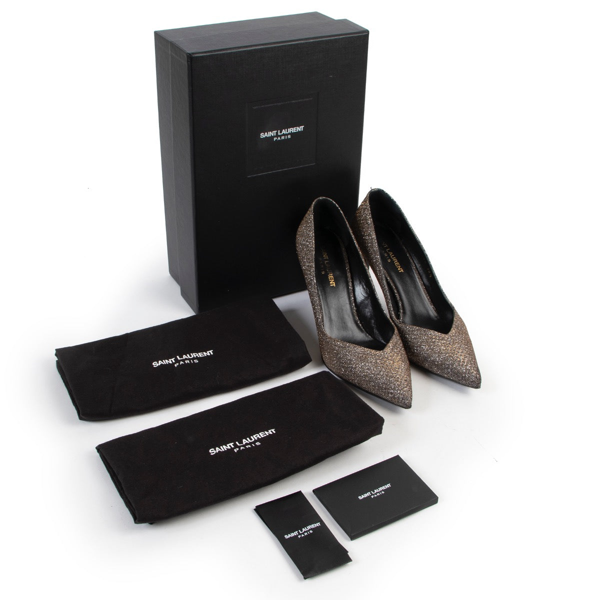 skip the waiting list shop safe online Saint Laurent Silver Glitter Pumps - Size 38 1/2
