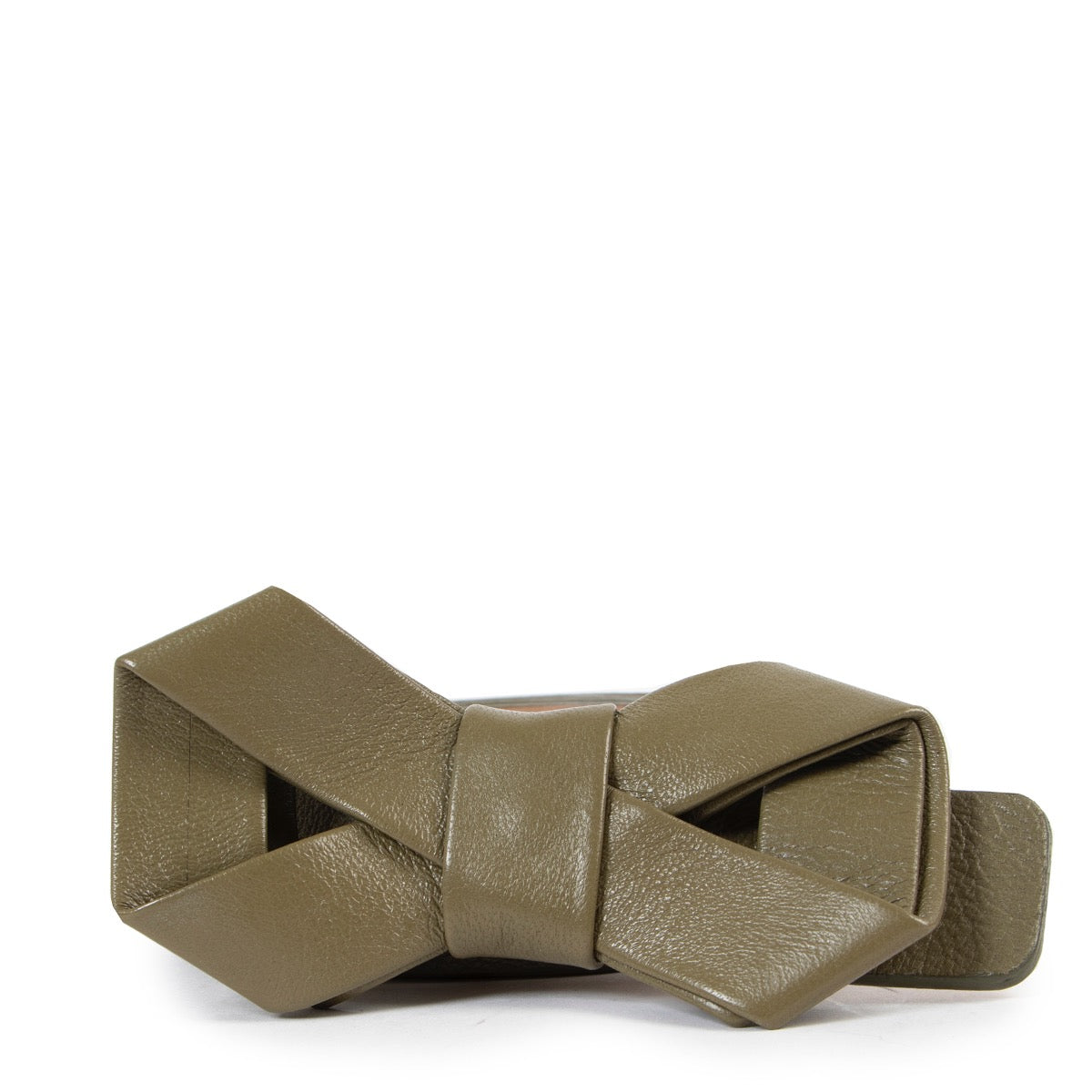 Shop safe online at Labellov in Antwerp this 100% authentic second hand Red Valentino Khaki Bow Belt - Size 95
