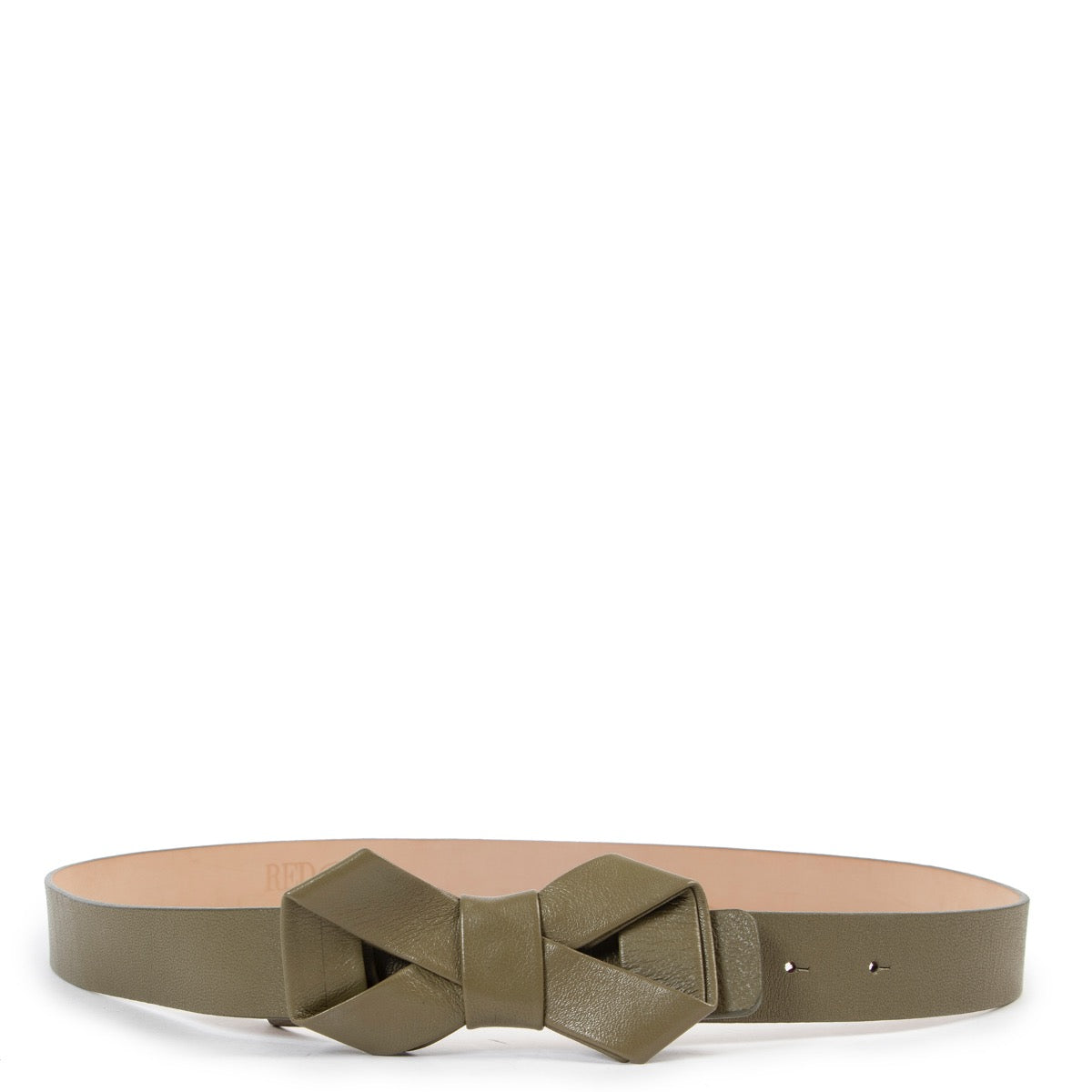 Shop safe online at Labellov in Antwerp this 100% authentic second hand Red Valentino Khaki Bow Belt - Size 95