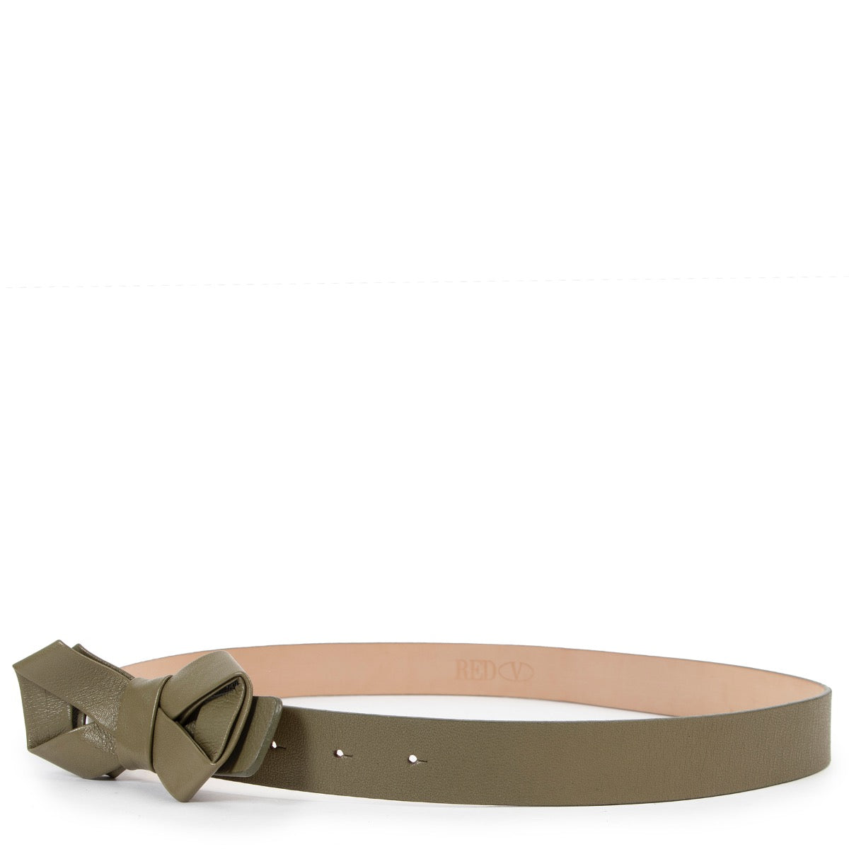 Shop safe online at Labellov in Antwerp this 100% authentic second hand Red Valentino Khaki Bow Belt - Size 95