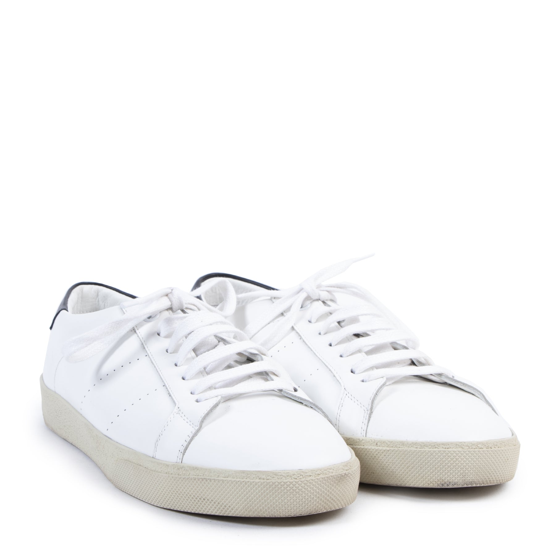 Saint Laurent White Signature Court Sneakers - Size 42