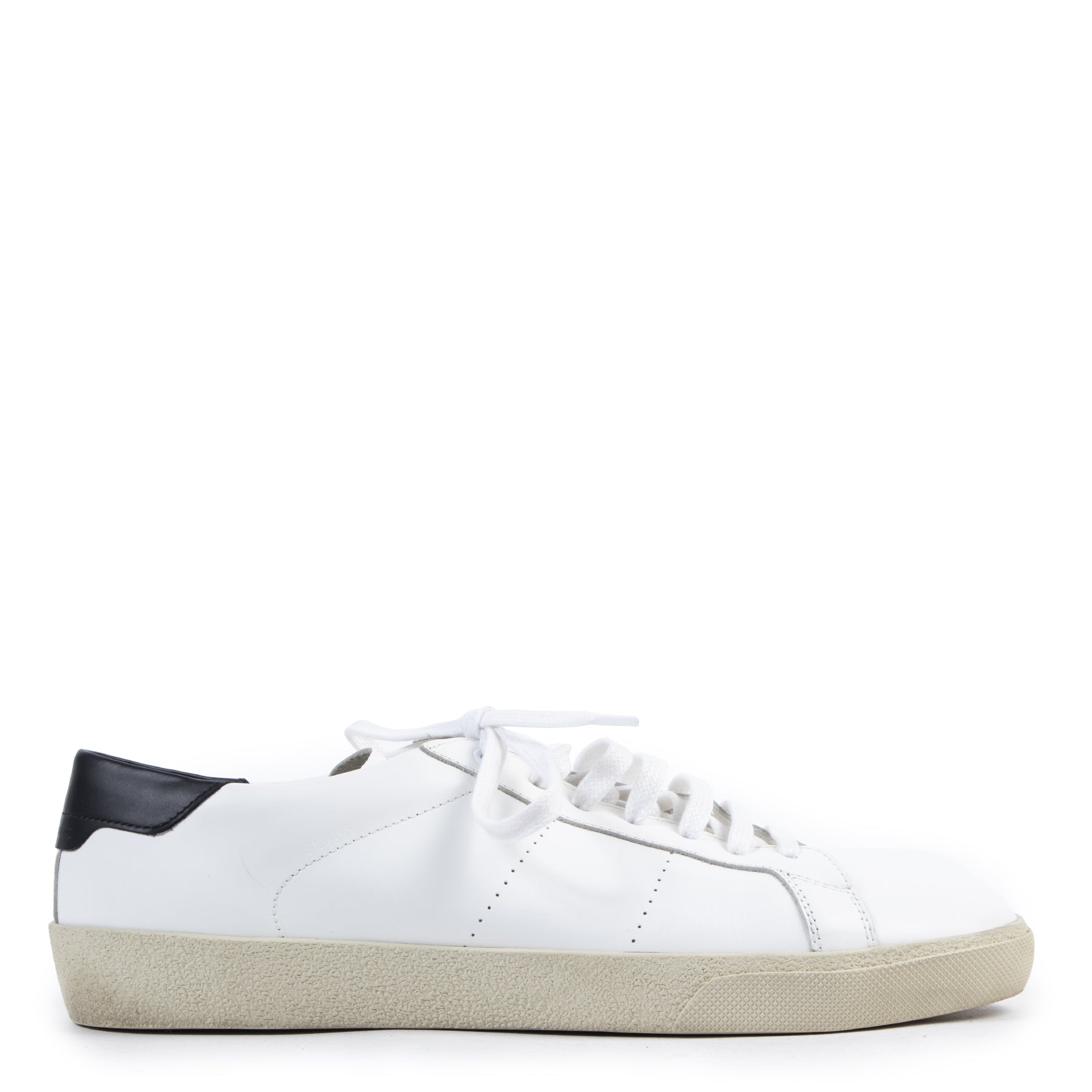 Saint Laurent White Signature Court Sneakers - Size 42