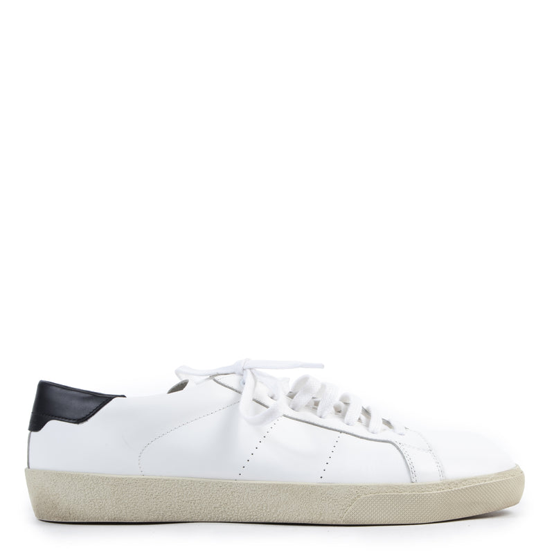 Saint Laurent White Signature Court Sneakers - Size 42