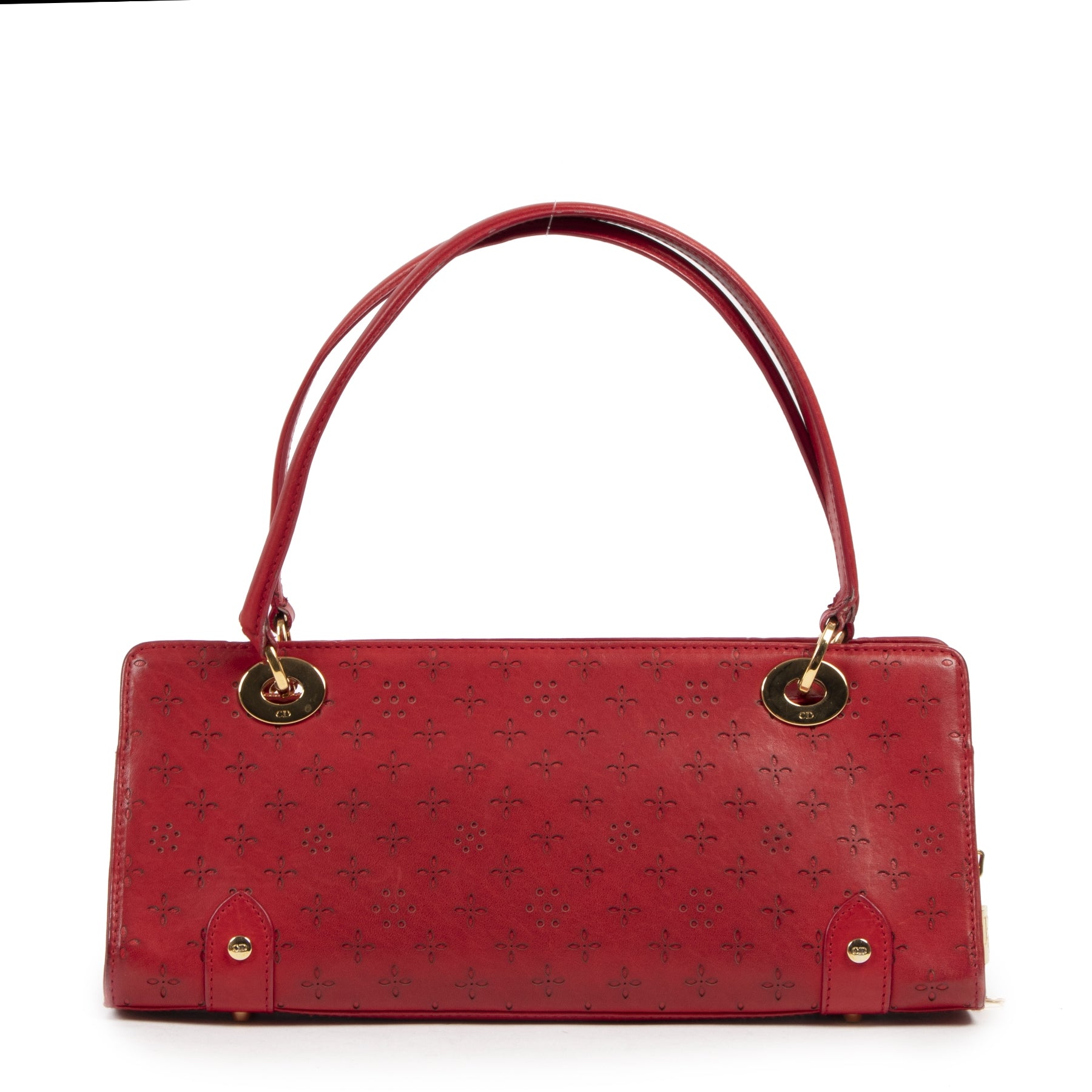 Authentieke Tweedehands Christian Dior Red Baguette Bag juiste prijs veilig online shoppen luxe merken webshop winkelen Antwerpen België mode fashion