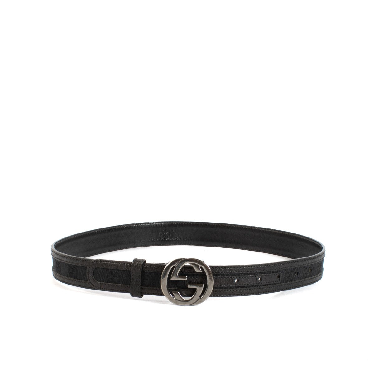 Shop safe online at Labellov in Antwerp and Knokke this 100% authentic second hand Gucci Black GG Canvas Belt - Size 85