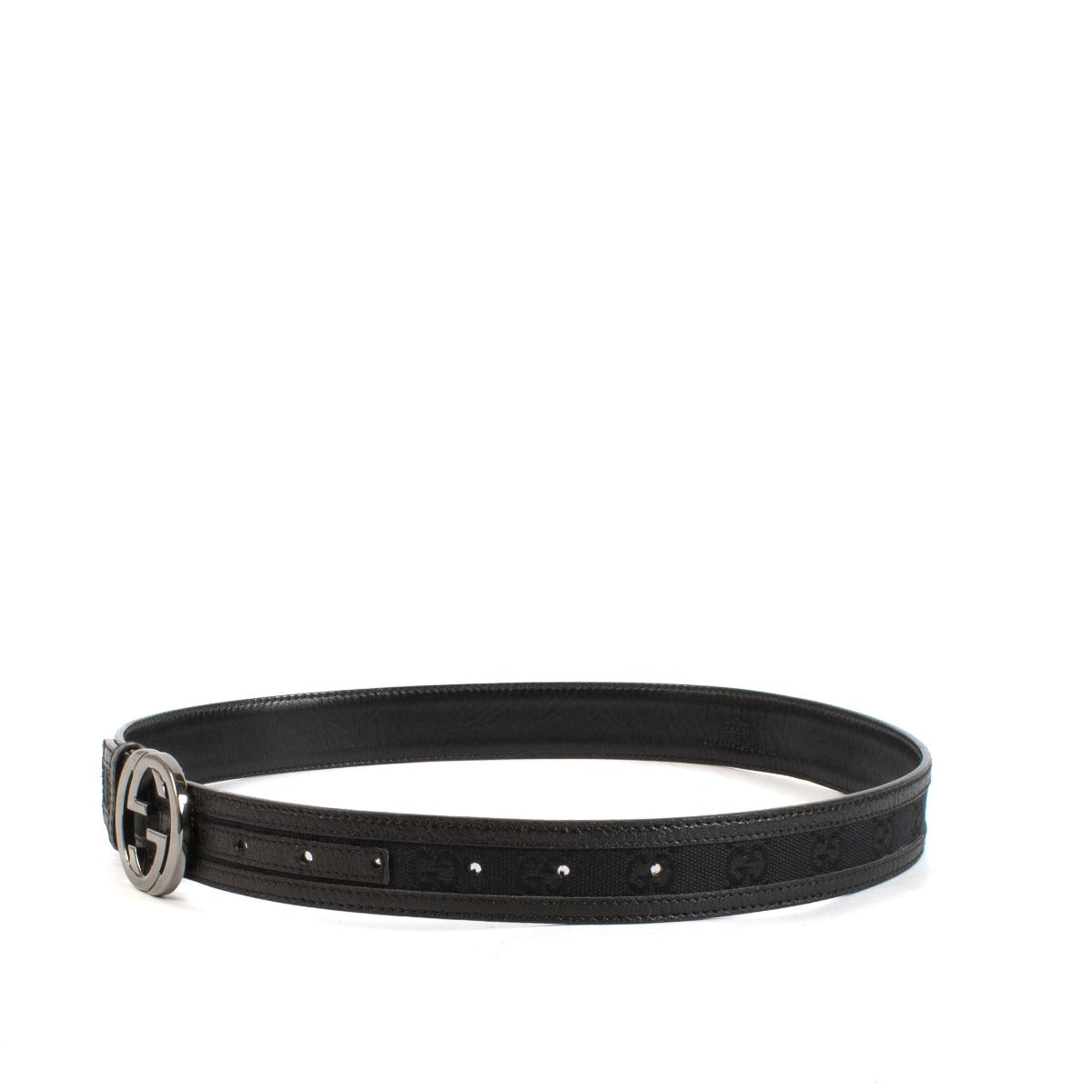 Shop safe online at Labellov in Antwerp and Knokke this 100% authentic second hand Gucci Black GG Canvas Belt - Size 85