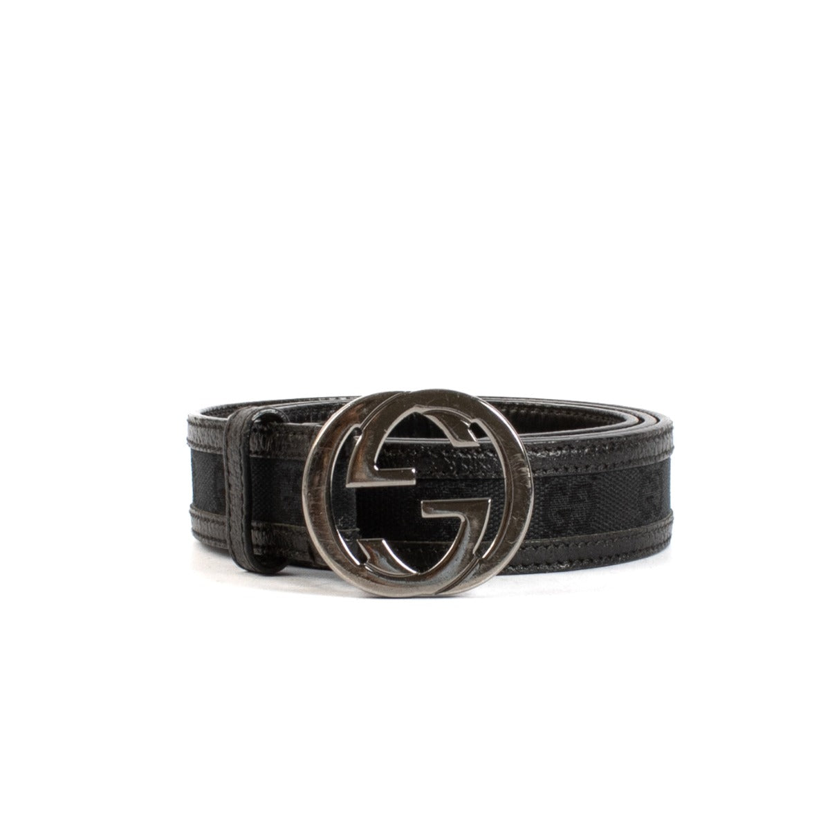 Shop safe online at Labellov in Antwerp and Knokke this 100% authentic second hand Gucci Black GG Canvas Belt - Size 85