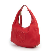 Shop safe online 100% authentic second hand Gucci Red Soho Hobo Large Leather Shoulder Bag in very good condition at Labellov in Antwerp.