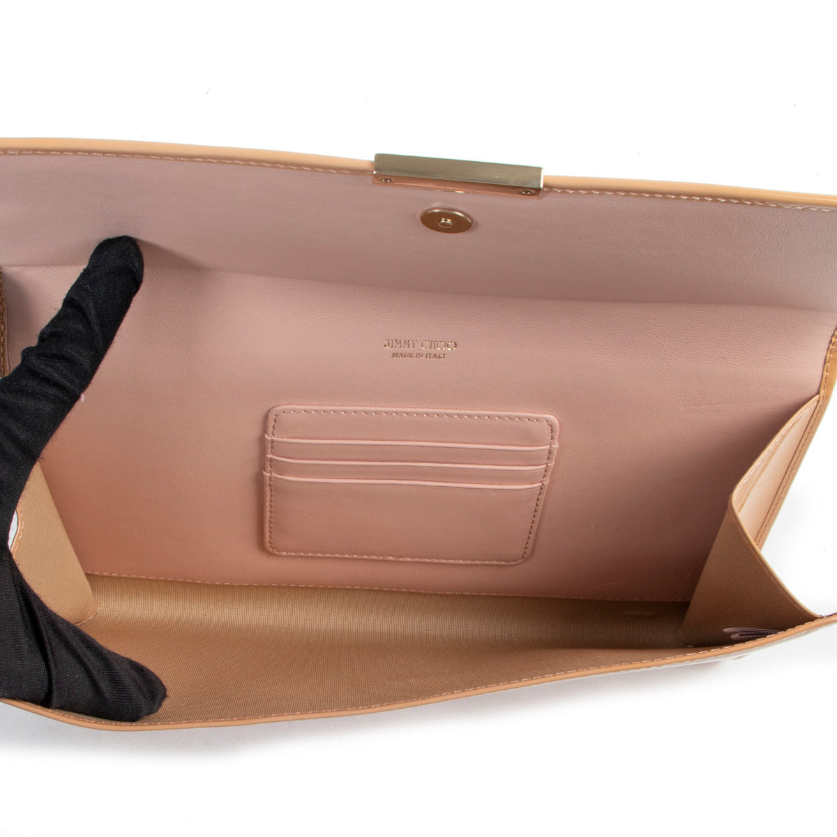 Jimmy Choo Nude Patent Clutch Bag