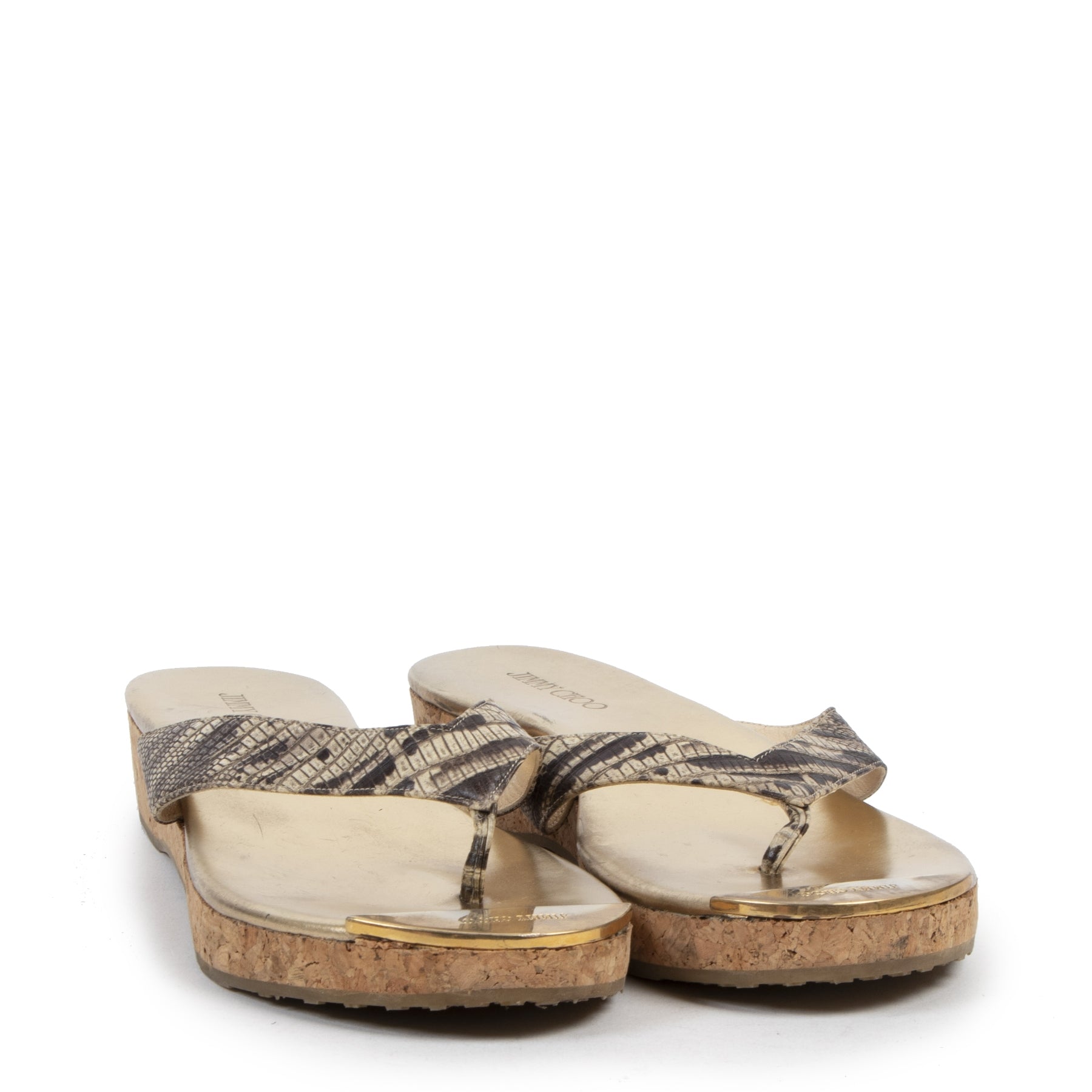 Authentic secondhand Jimmy Choo Snake Print Slippers - Size 38 designer shoes luxury vintage webshop fashion safe secure online shopping