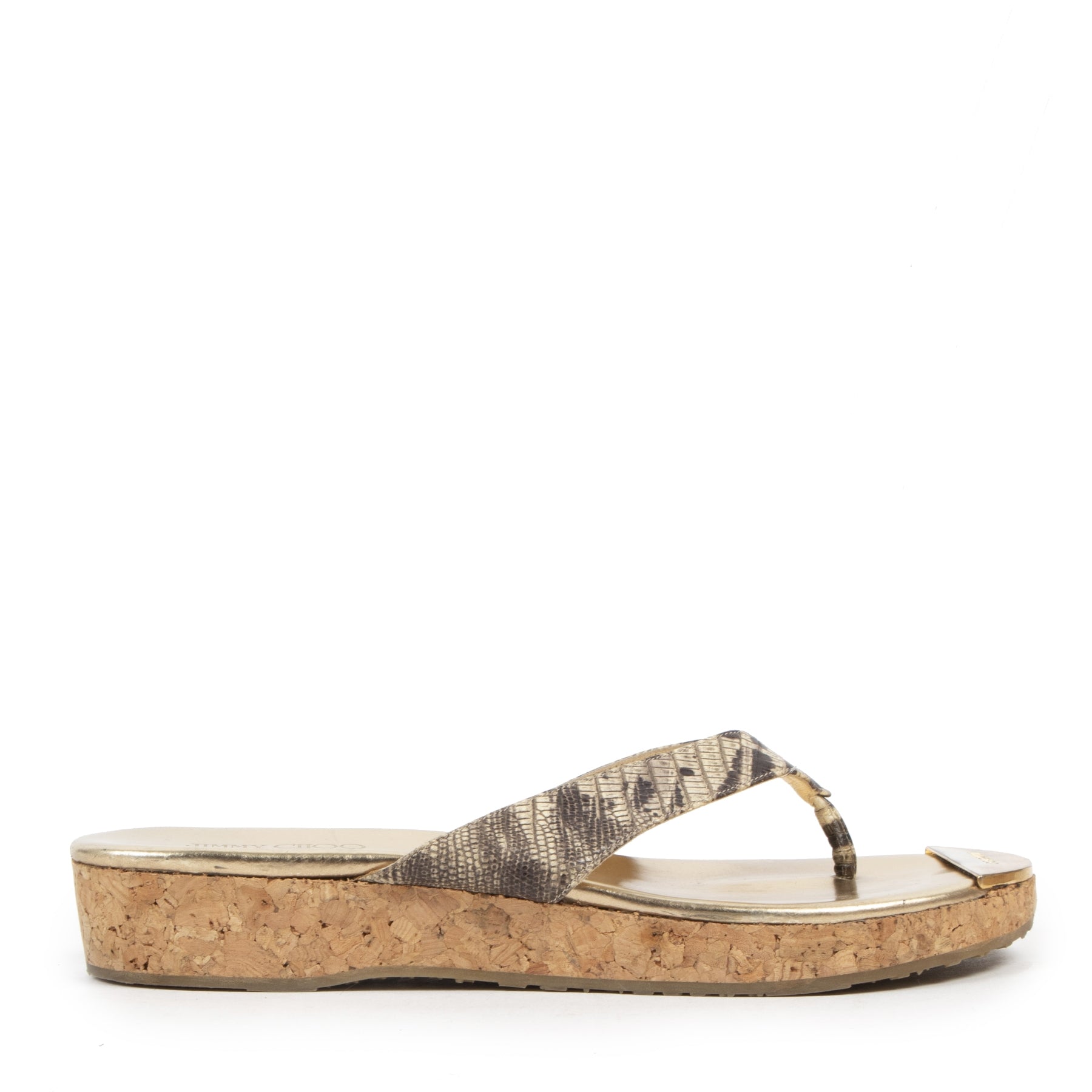 Authentieke Tweedehands Jimmy Choo Snake Print Slippers - Size 38 juiste prijs veilig online shoppen luxe merken webshop