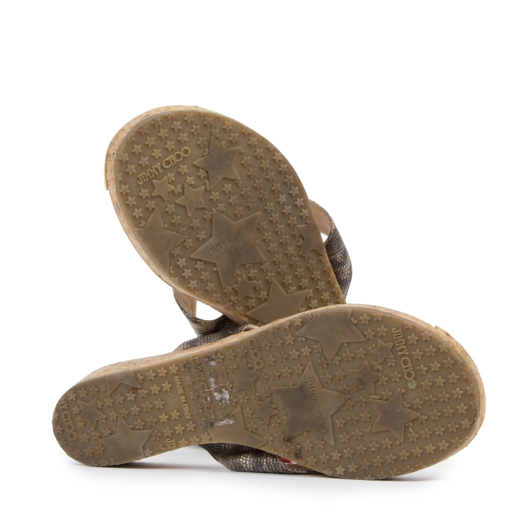 Authentic secondhand Jimmy Choo Snake Print Slippers - Size 38 designer shoes luxury vintage webshop fashion safe secure online shopping