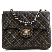 Authentieke tweedehands vintage Chanel Mini Square Perforated Quilted Bag koop online webshop LabelLOV
